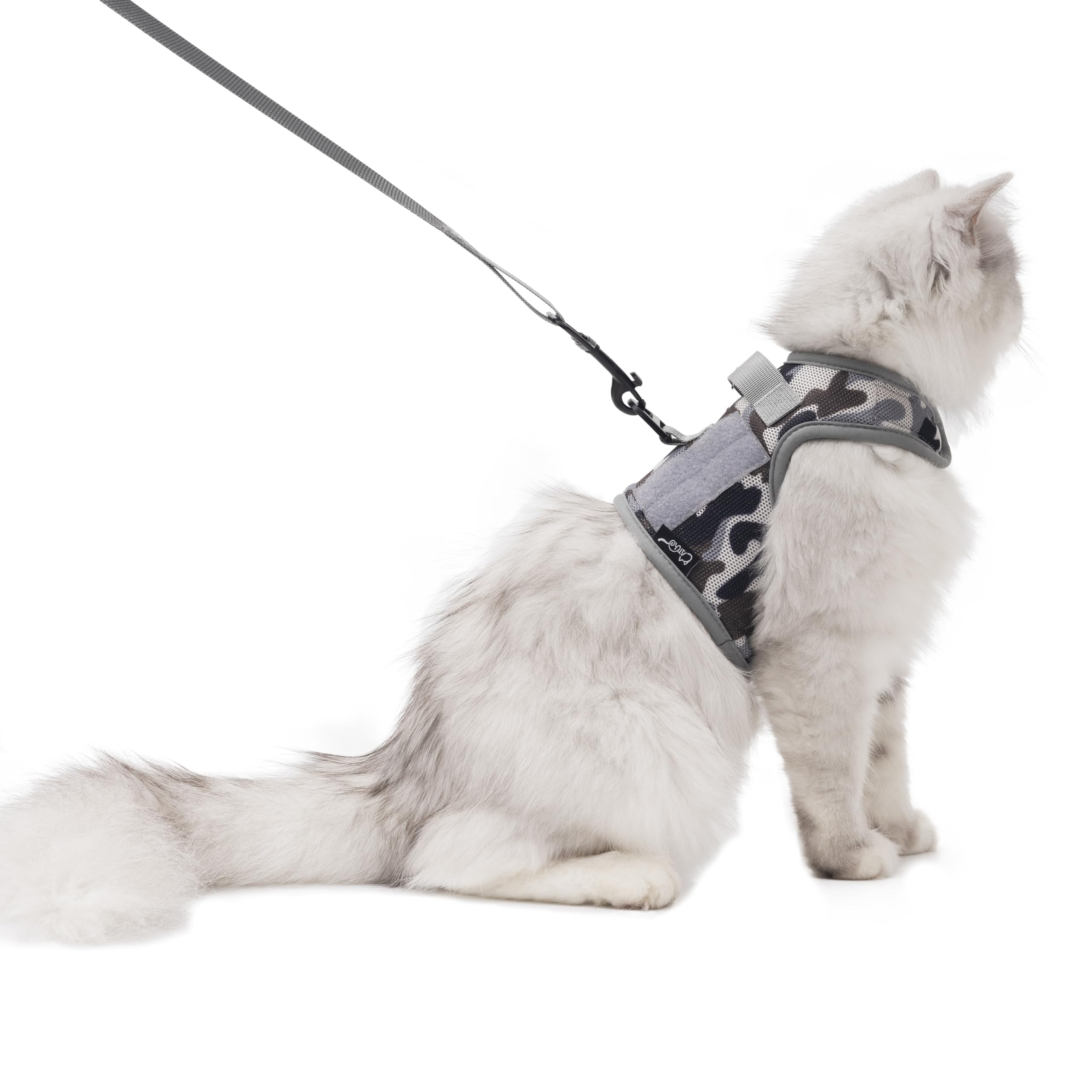 Tactical Kitty Harness and Leash for Walking Escape Proof Breathable Mesh Fabric, City Camo, X-Small, Adjustable Cat Walking Jac