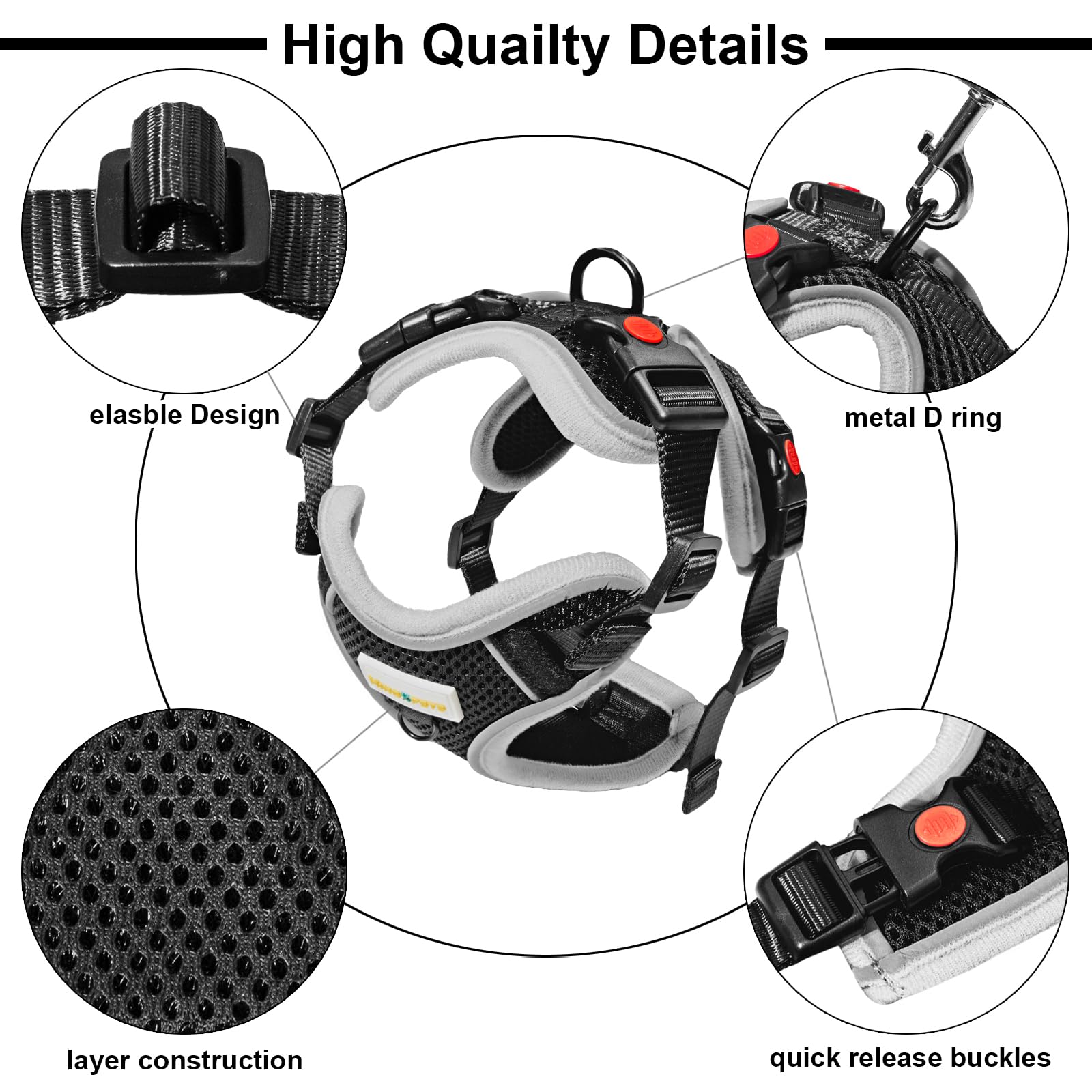 Mingxpets Cat Harness And Leash For Walking, Retractable Cat Harnesses And Leash Set Escape Proof, Breathable Soft Kitten Small