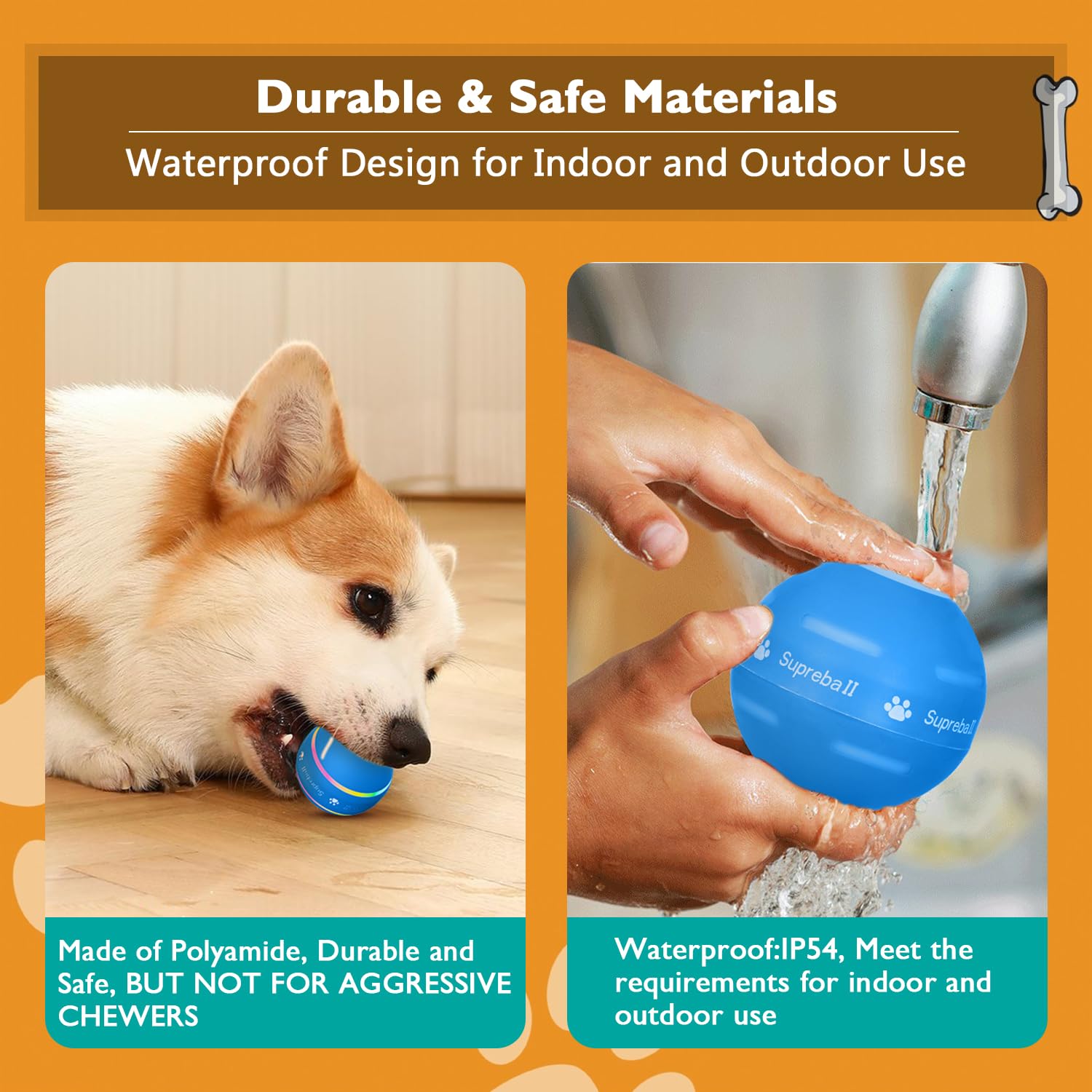 Petdroid Interactive Dog Toys Dog Ball,[2025 Newly Upgraded] Durable Motion Activated Automatic Rolling Ball Toys For/Small/Medi
