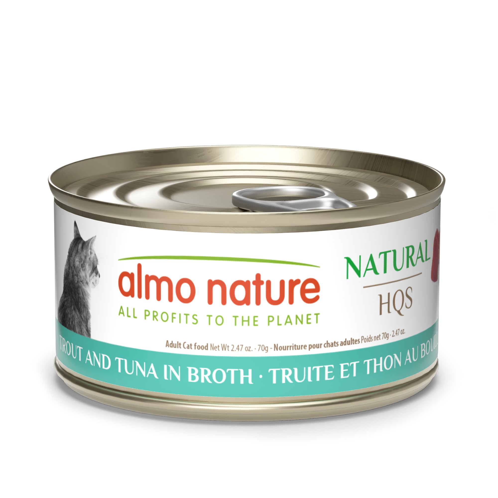 almo nature HQS Natural Wet Cat Food Trout and Tuna in Broth, Grain-Free, 2.47 oz (Pack of 24)