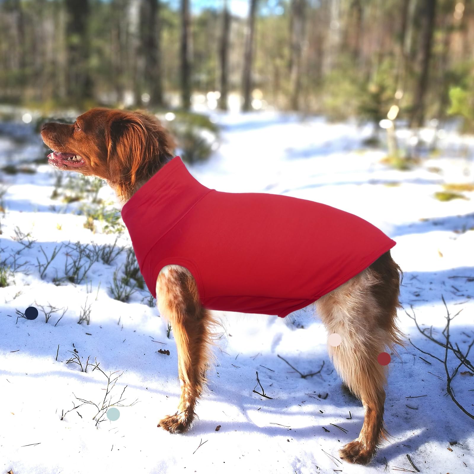 IECOii XL Dog Sweater,Stretch Fleece Vest Dog Sweater - Red,X-Large,Turtleneck Dog Sweater for Large Dogs Girl Boy,Warm Dog Flee