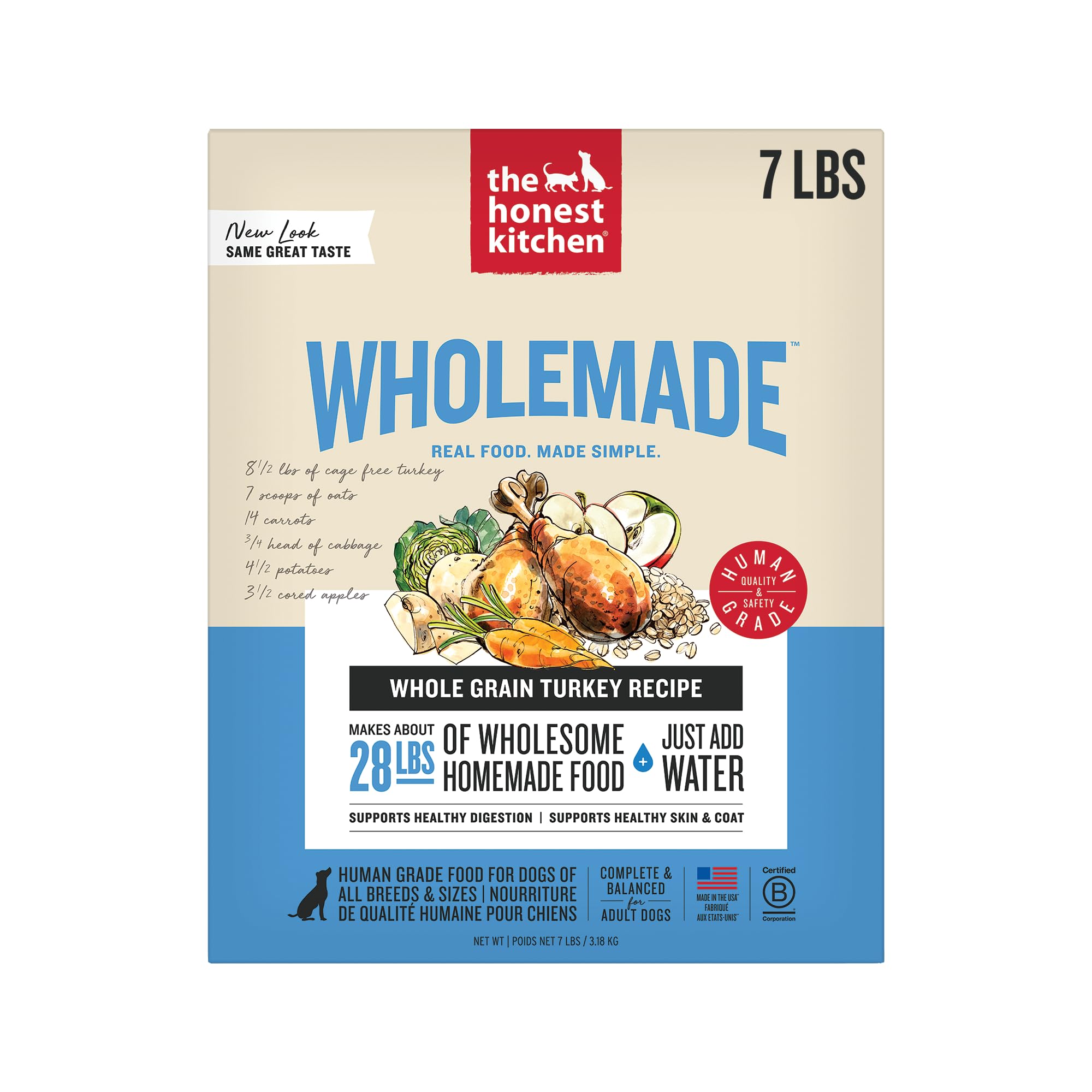 The Honest Kitchen Dehydrated Whole Grain Turkey Dog Food, 7 lb Box
