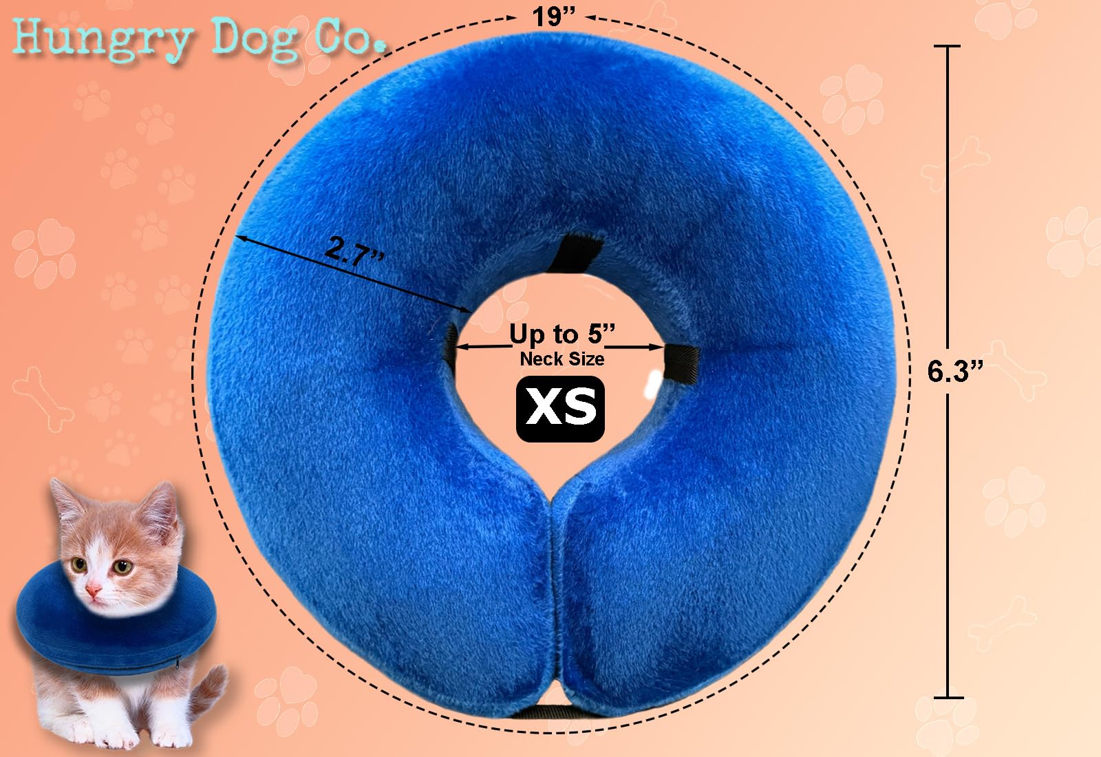 Hungry Dog Co.- Premium Inflatable Dog Collar for Dogs and Cats - Helps in Pet Recovery - Comfortable and Safe for Your Pet - So