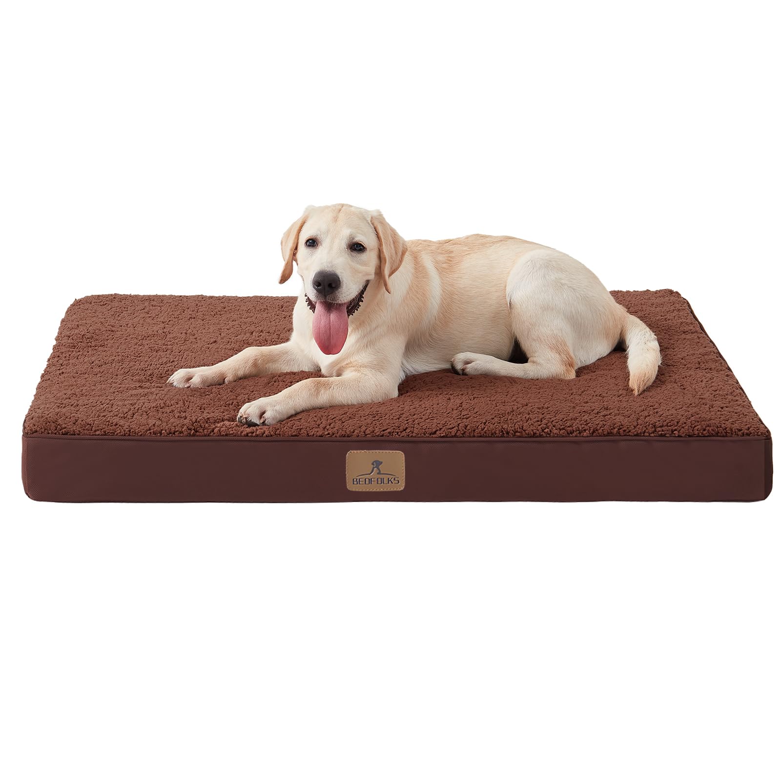 Bedfolks Orthopedic Dog Bed For Extra Large Dogs - Egg Foam Dog Crate Bed With Removable Waterproof Cover, Pet Bed Mat Suitable 