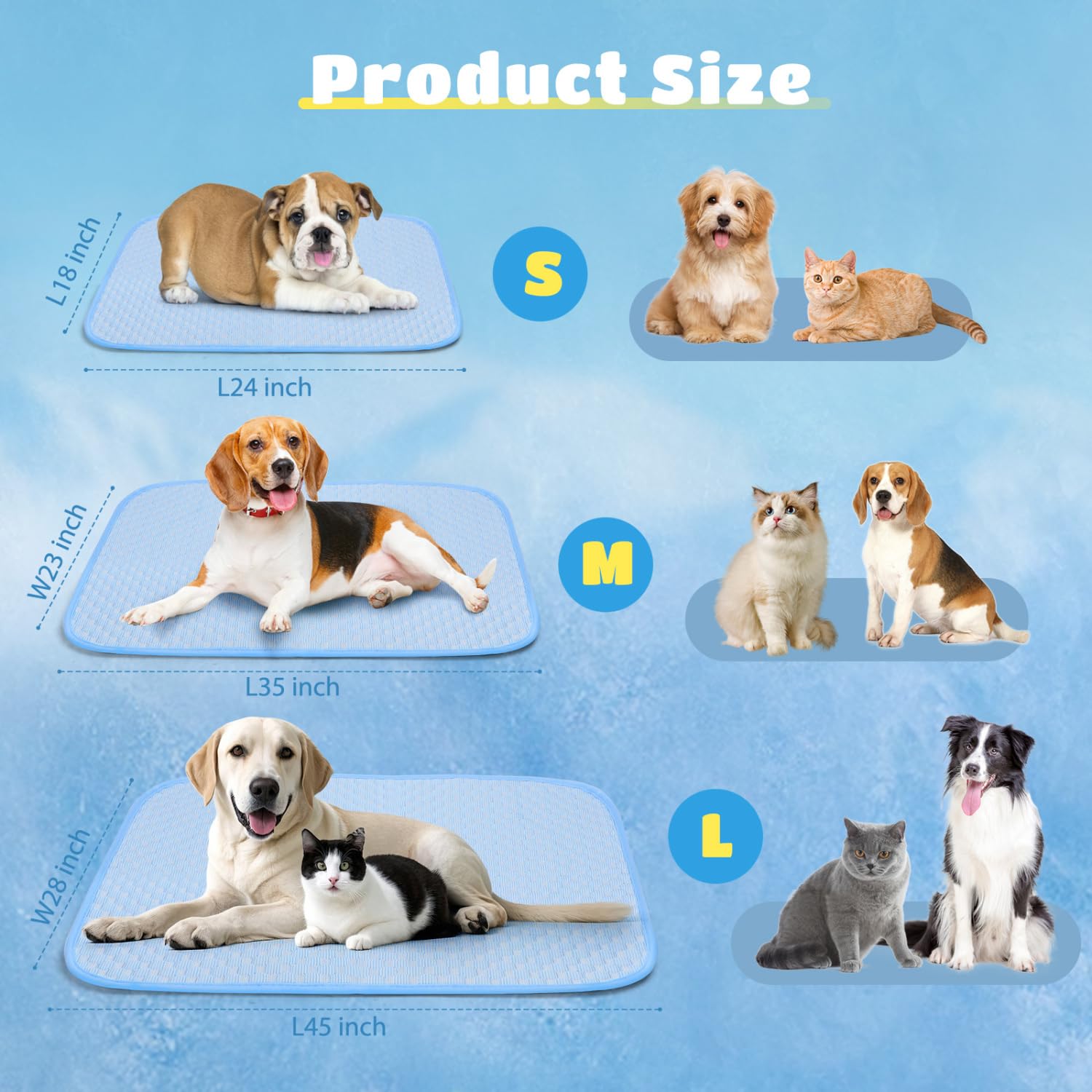 Nobleza Dog Cooling Pad, Durable Dog Chill Bed Leakproof Pet Cooling Mat Scratch-Resistant Design For Medium Dogs Cats Puppy In