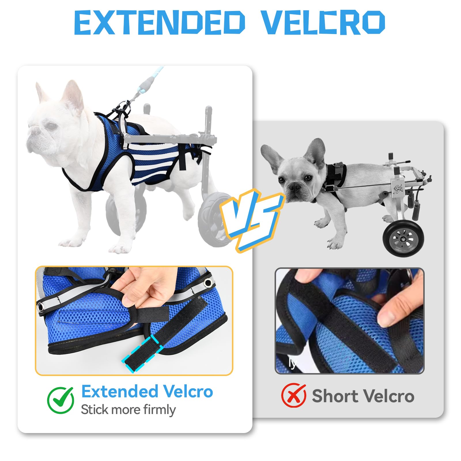 Lokshun Dog Wheelchair Harness for Back Legs, Dog Wheelchair Replacement Accessories, Breathable Soft Clothes for Dogs