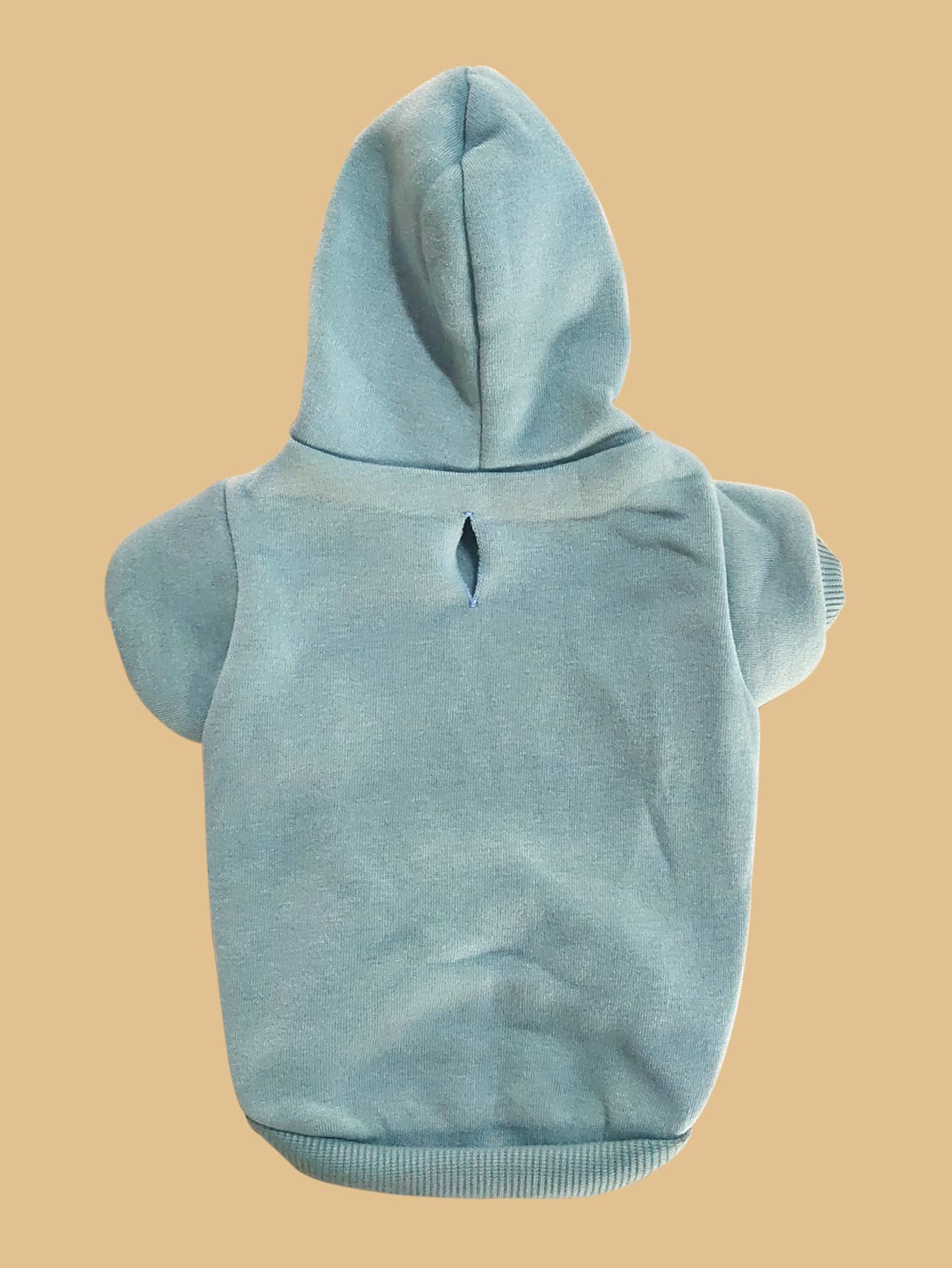 Qweenie Basic Dog & Cat Hoodie, Warm Jacket - Small/Medium, Cadet Blue