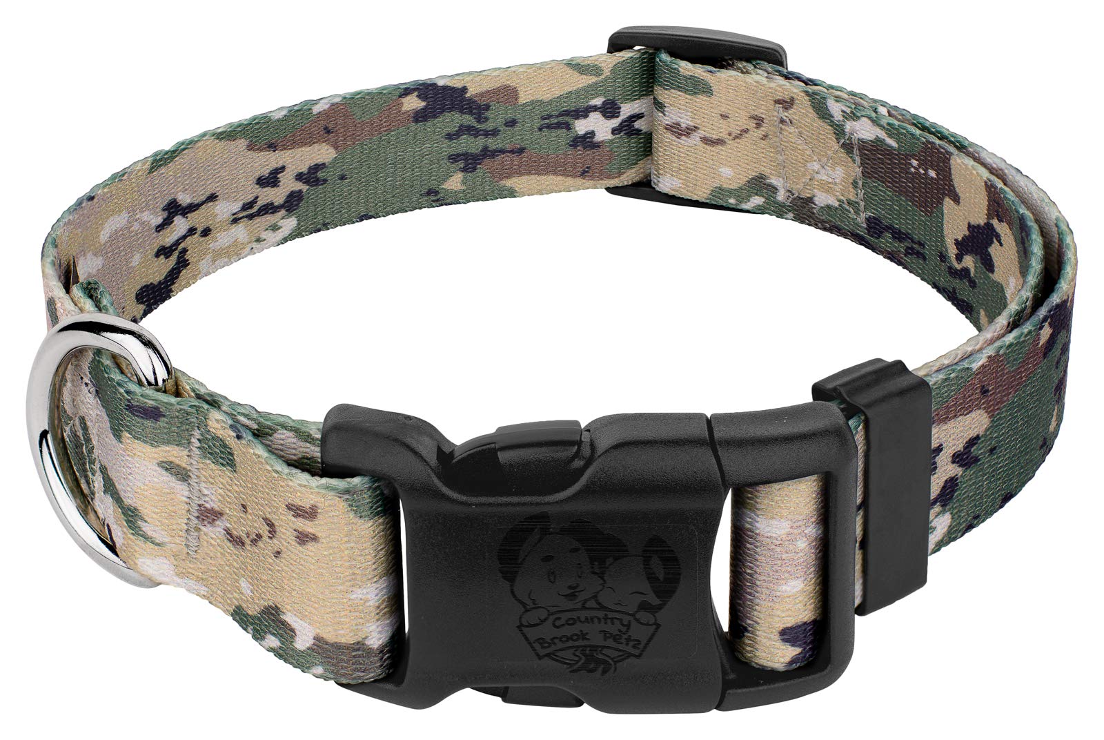 Country Brook Petz - Deluxe Mountain Viper Camo Dog Collar - Made In The U.S.A. - Camouflage Collection With 16 Rugged Designs (