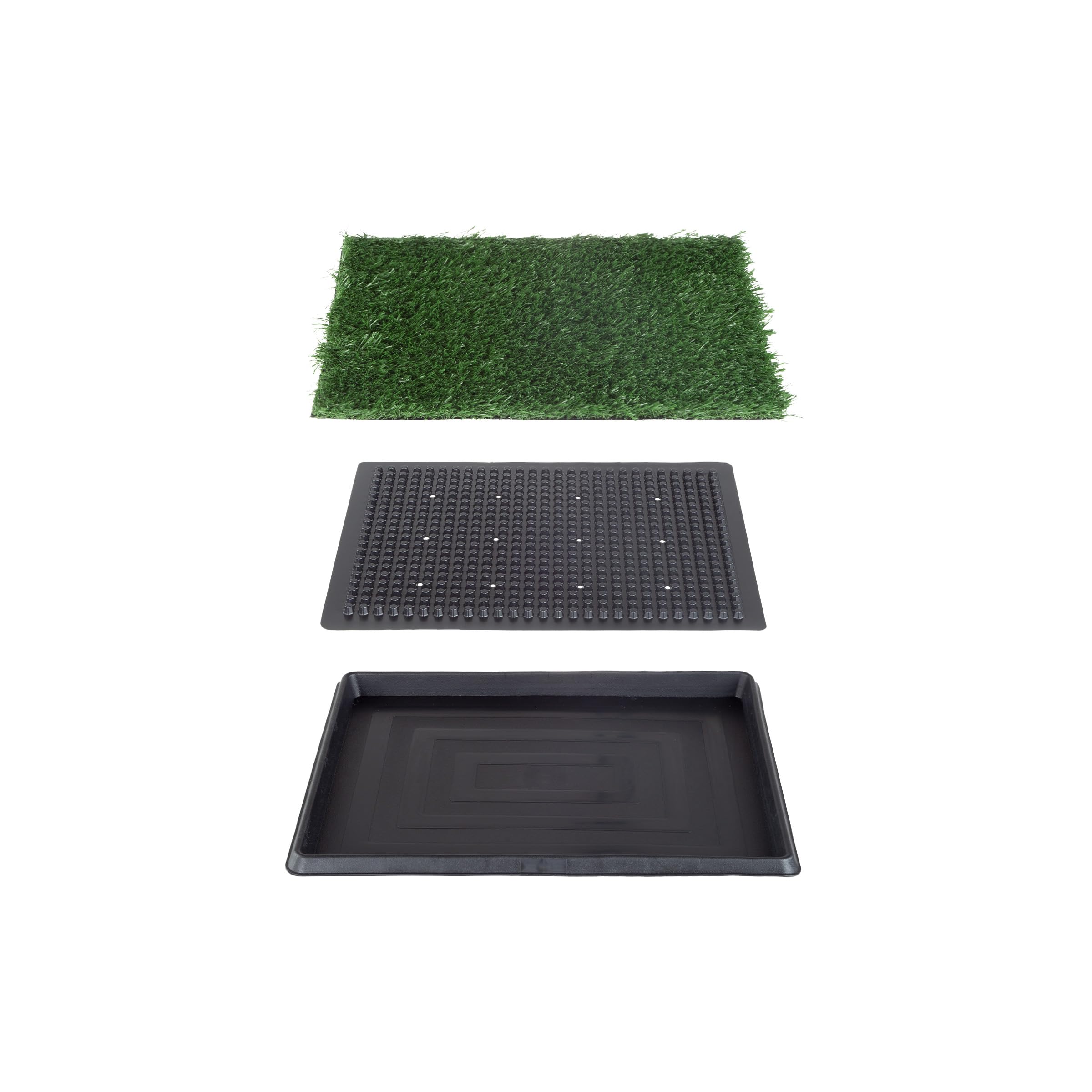 Artificial Grass Puppy Pee Pad For Dogs And Small Pets - 16X20 Reusable 3-Layer Training Potty Pad With Tray - Dog Housebreaking