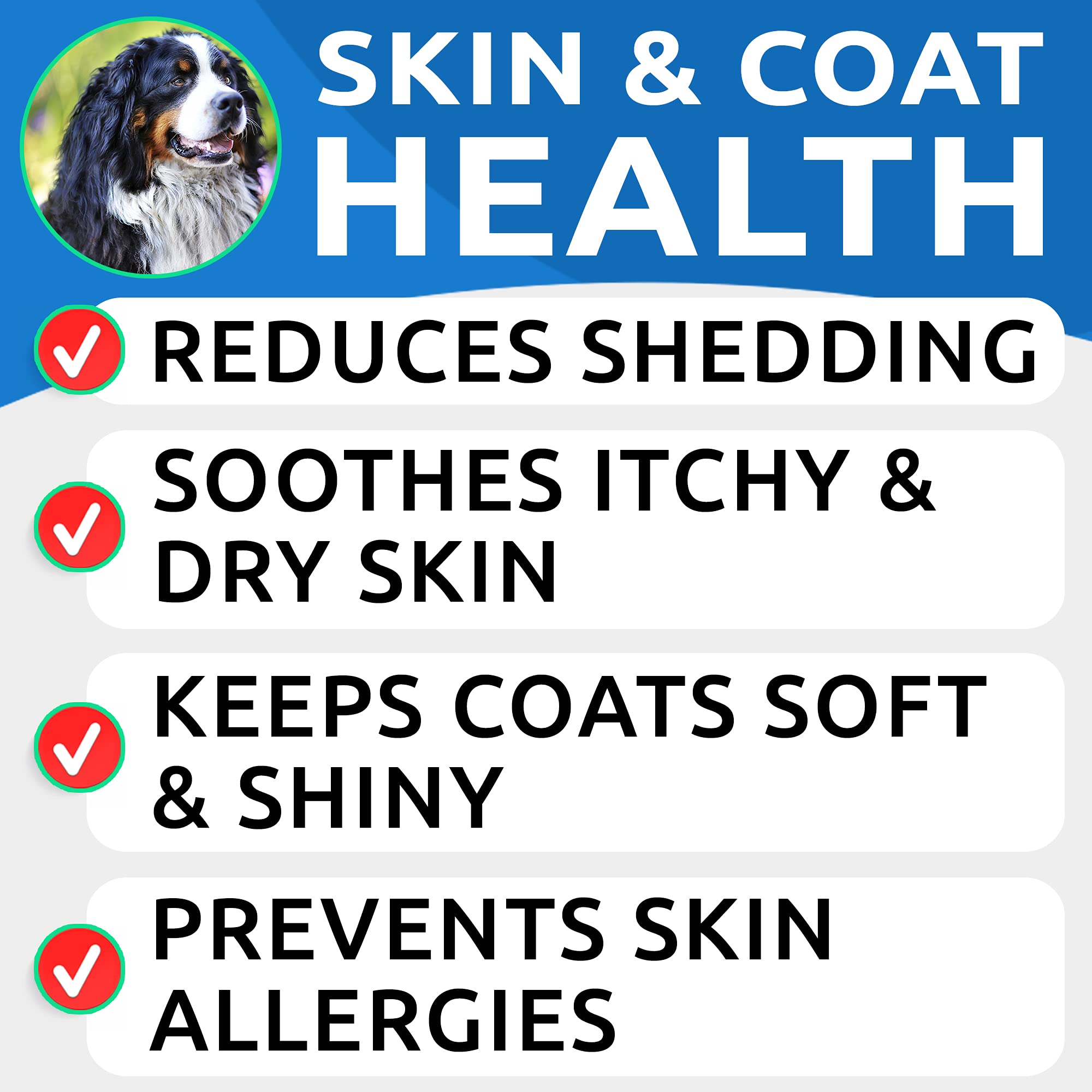BARK&SPARK Omega 3 for Dogs - 180 Fish Oil Treats for Dog Shedding, Skin Allergy, Itch Relief, Hot Spots Treatment - Joint Healt
