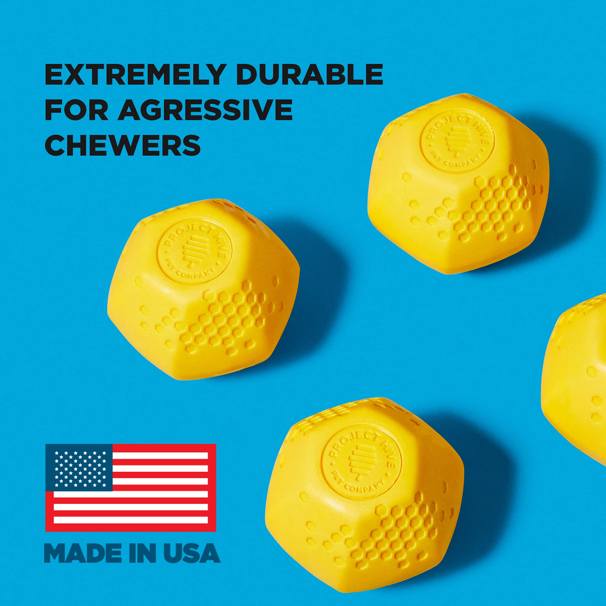 Project Hive Pet Company - Hive Ball - Dog Balls - Toy For Large And Medium Breeds - Great For Fetch - Floats In Water - Durable