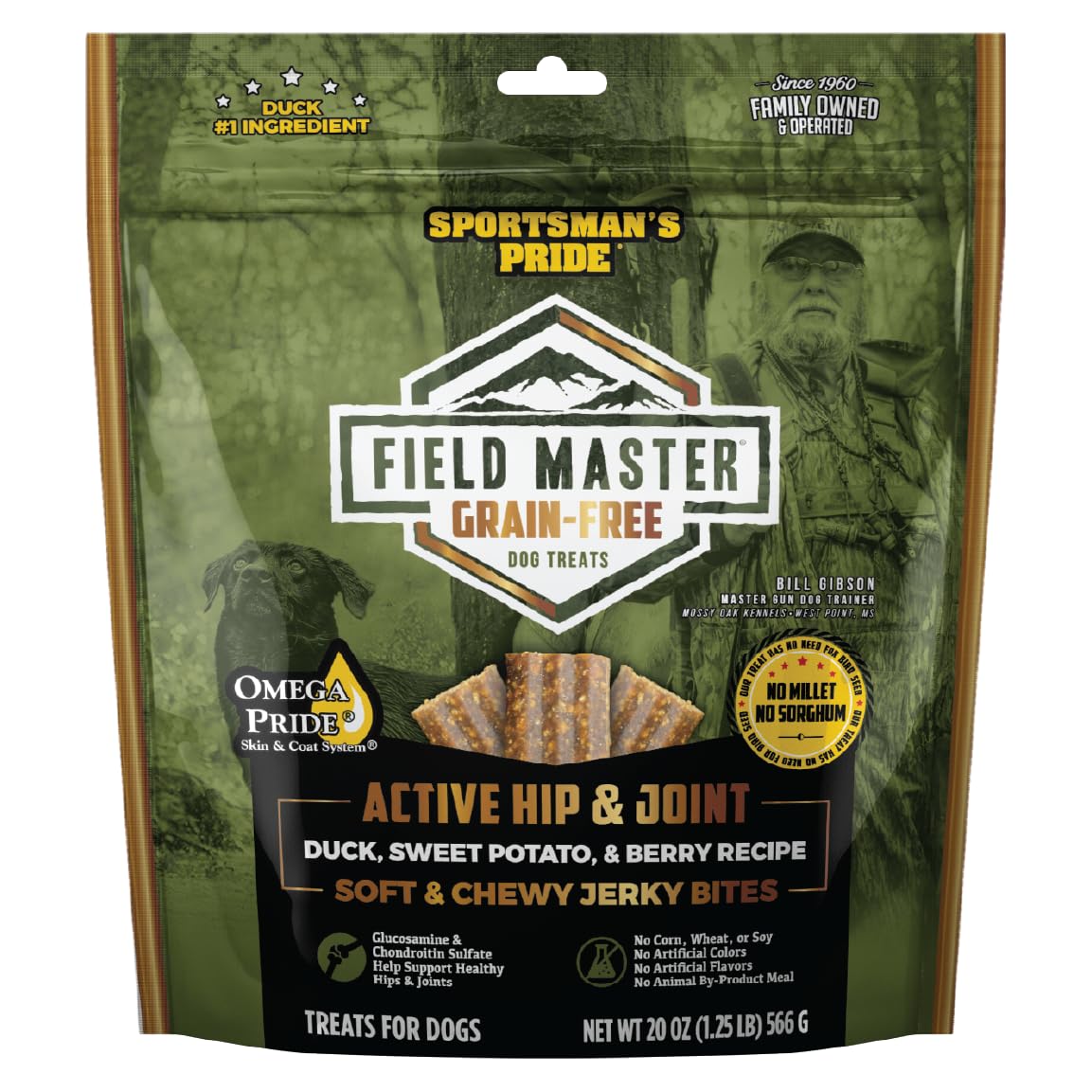 Sportsmans Pride Field Master Active Hip & Joint Duck, Sweet Potato & Berry Recipe Grain-Free Jerky Bites Dog Treats, 20 oz.