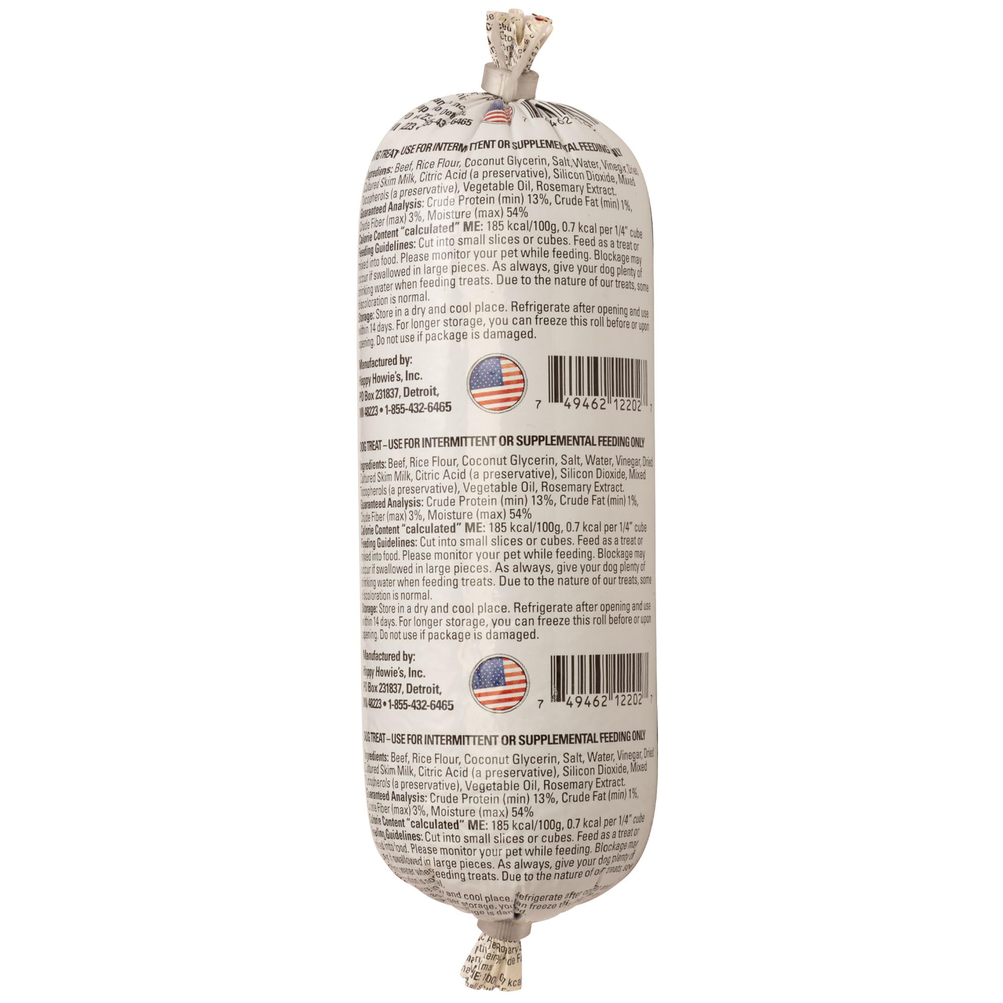 Happy Howies Soft Meat Roll Treat - Soft Dog Food Beef Rolls, High Protein, Natural Ingredients, for All Dogs, Made in USA - Be