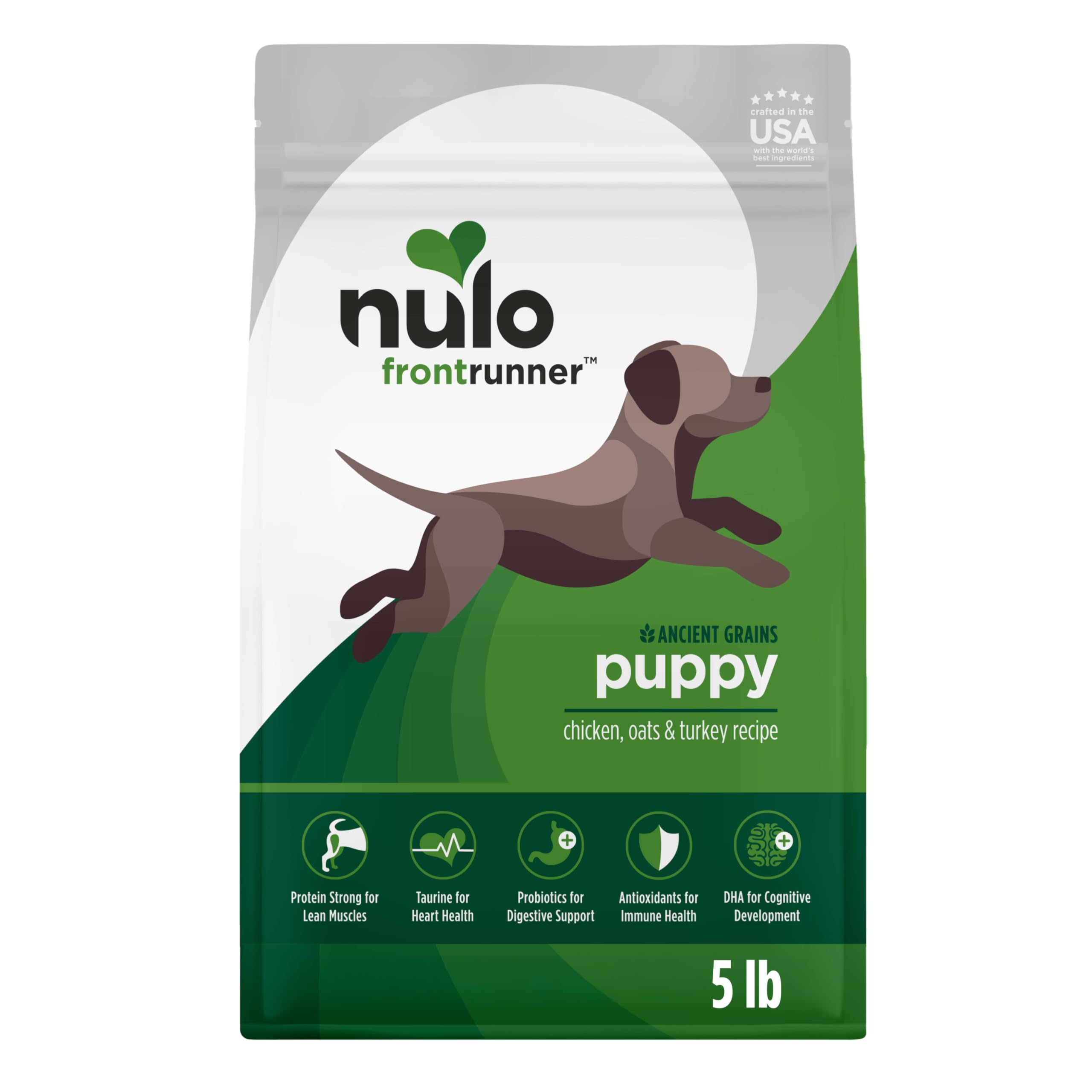 Nulo Frontrunner Ancient Grains High-Protein Puppy Food, Chicken, Oats, & Turkey Recipe- Natural Dry Puppy Food with Probiotics,