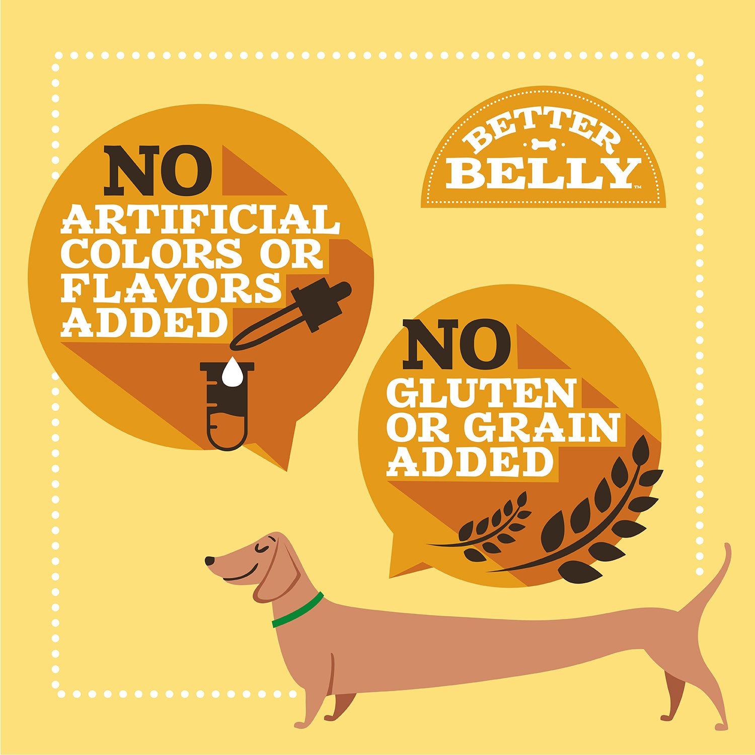 Better Belly Rawhide Dental Chews, Highly Digestible, 5.2 oz, No Artificial Colors/Flavors, Model P-20033KH, 10 Count