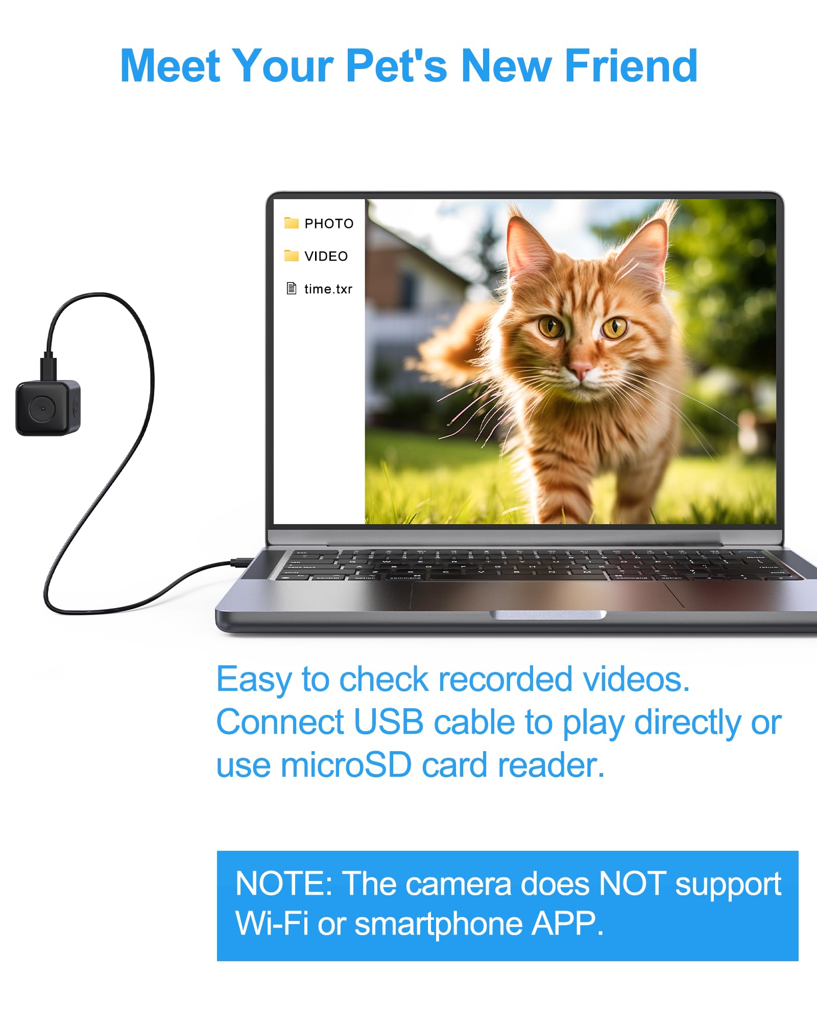 Luminicam Cat Camera Collar, 1080P Video Recording Cameras For Pets,Xs-Size,No App,No Wi-Fi, Cordless Cat & Dog Collar Camera,Po