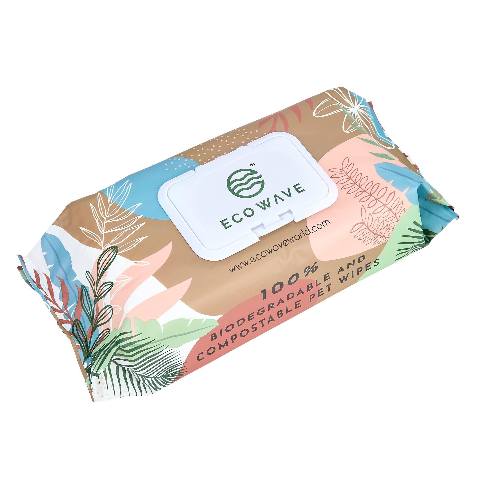 Eco Wave Hypoallergenic Plant-Based Pet Wipes, Dog And Cat Grooming Wipes For Face, Ears, Body, Butt, And Paws, Fragrance Free,