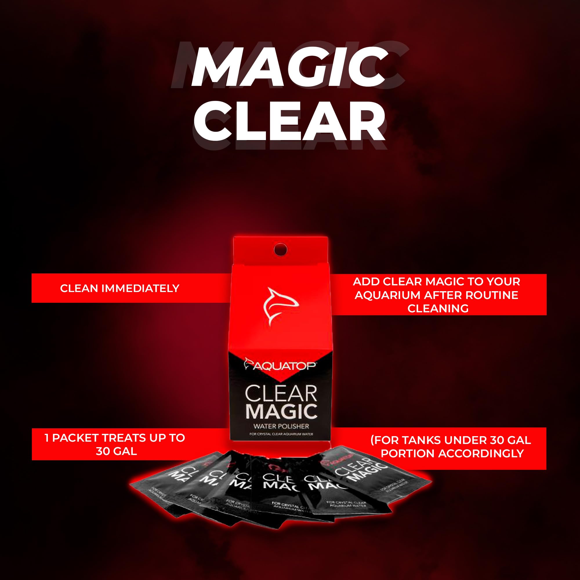 Aquatop Clear Magic Water Polisher - Safe for Freshwater and Saltwater Aquariums - May be added once a week - Easier Pick up by