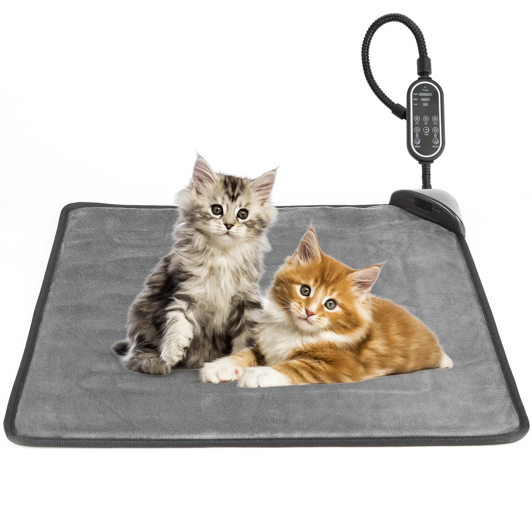 Rasfalo Cat Heating Pad & Dog Heating Pad, 3 Timer And 3 Level Temperature Smart Sensor Electric Pet Heating Pad With Chew Resis