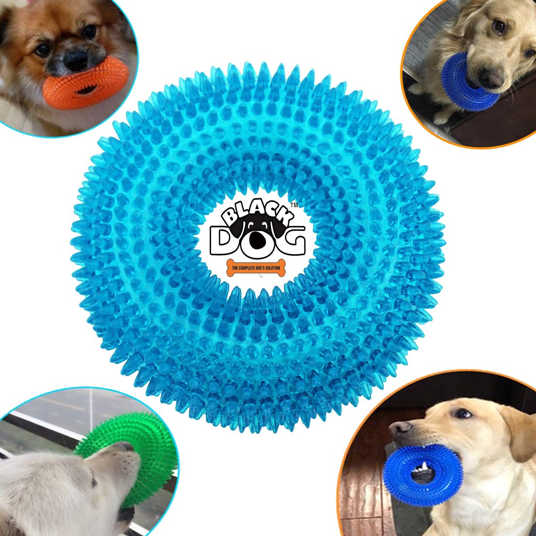 Black Dog Chew Spike Ring Toys For Teething (Best Toys For Your Dogs & Puppies)