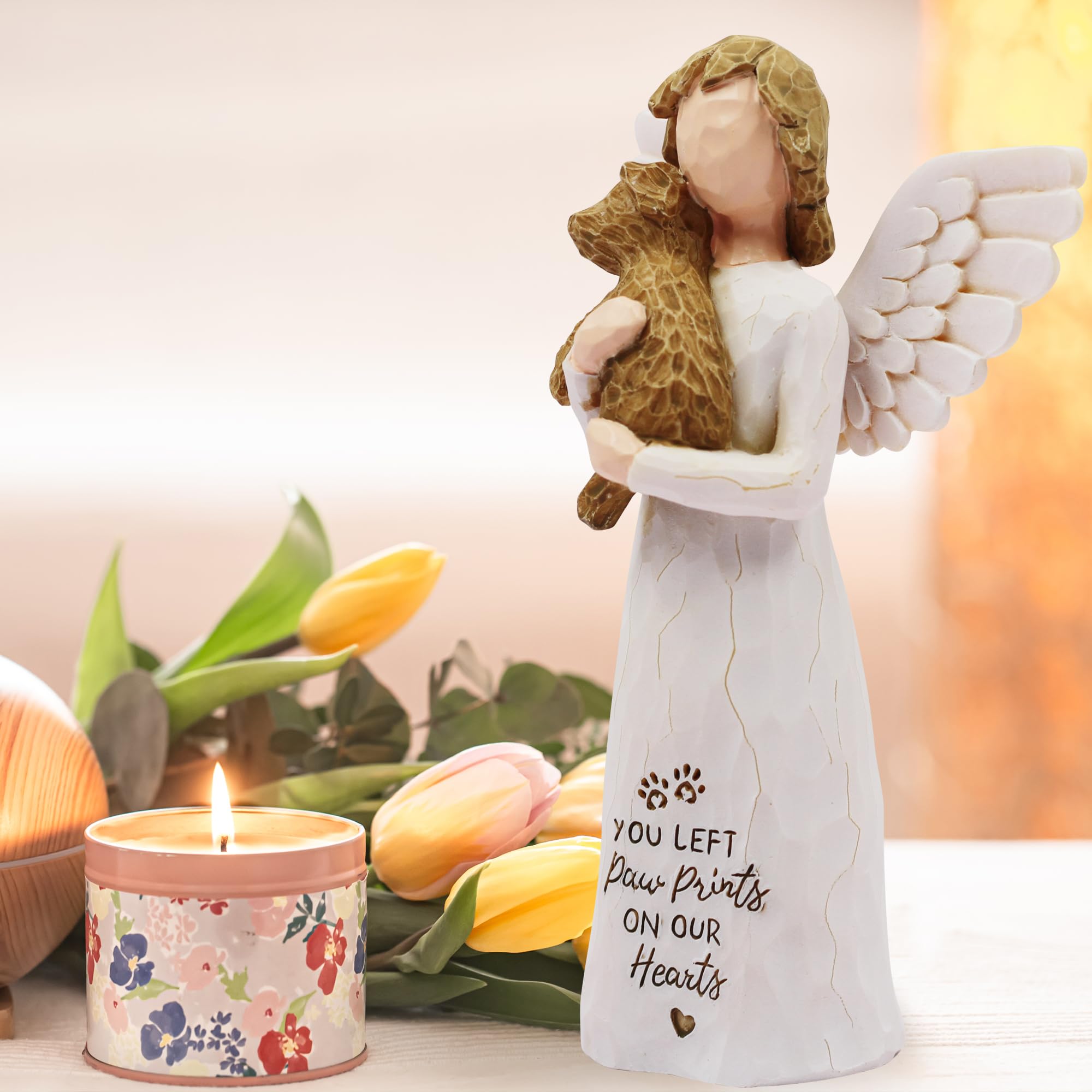Borlesta Pet Memorial Gift For Dogs - Loss Of Dog Sympathy, Dog Mom Gifts For Women, Golden Retriever Angel Figurines