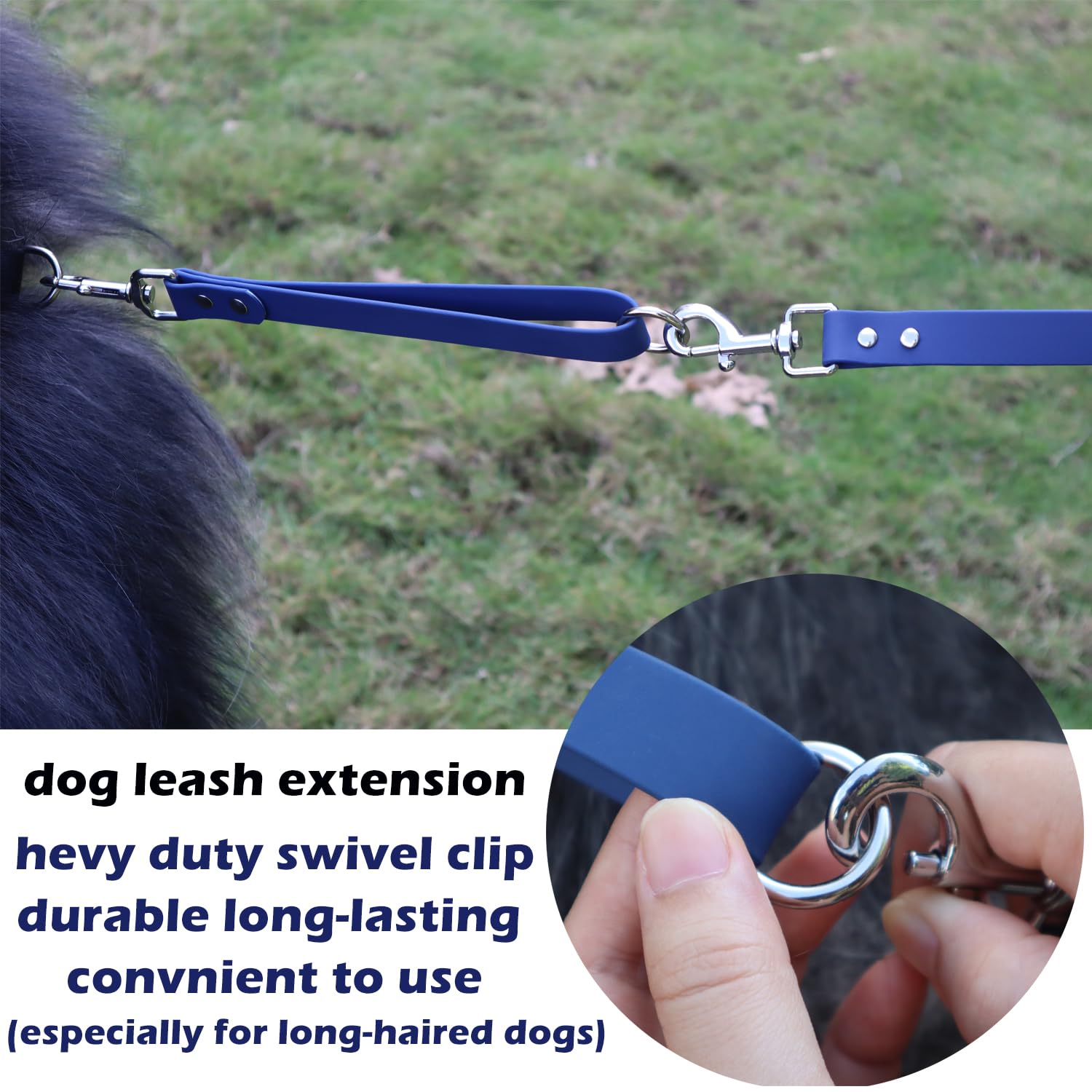 Short Dog Leash Traffic Dog Lead 2 Pcs Waterproof Safety Pets Training Leashes Orange & Blue 10' Pet Leads For Indoor Outdoor Daily Walking Backup Hiking (Blue&Orange 10 Inch)