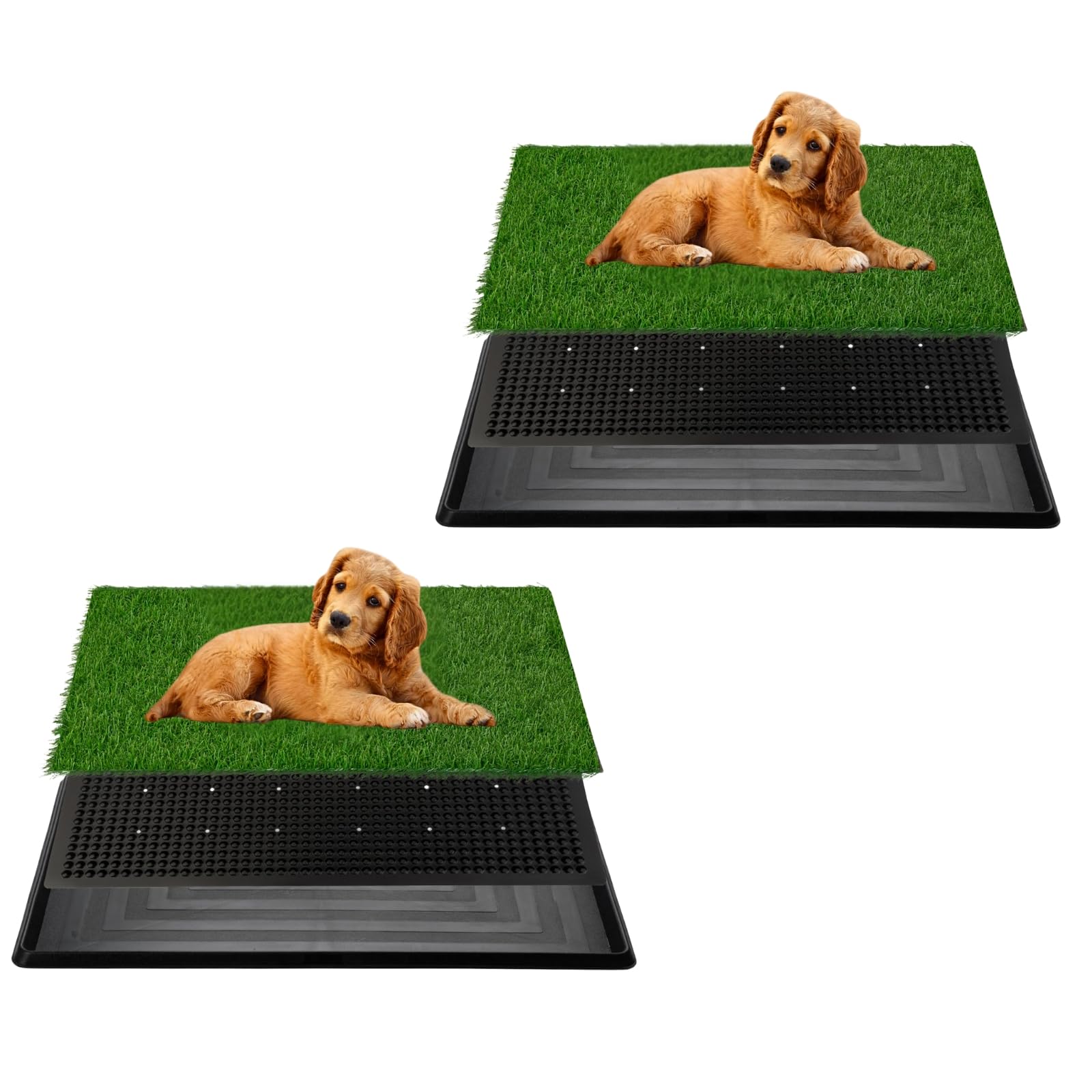 Artificial Grass for Dog Potty - 16x20 inch,Strong Absorbency Grass Pad, Dog Grass Pad with Tray, Dog Potty Training Pad, Dog Li
