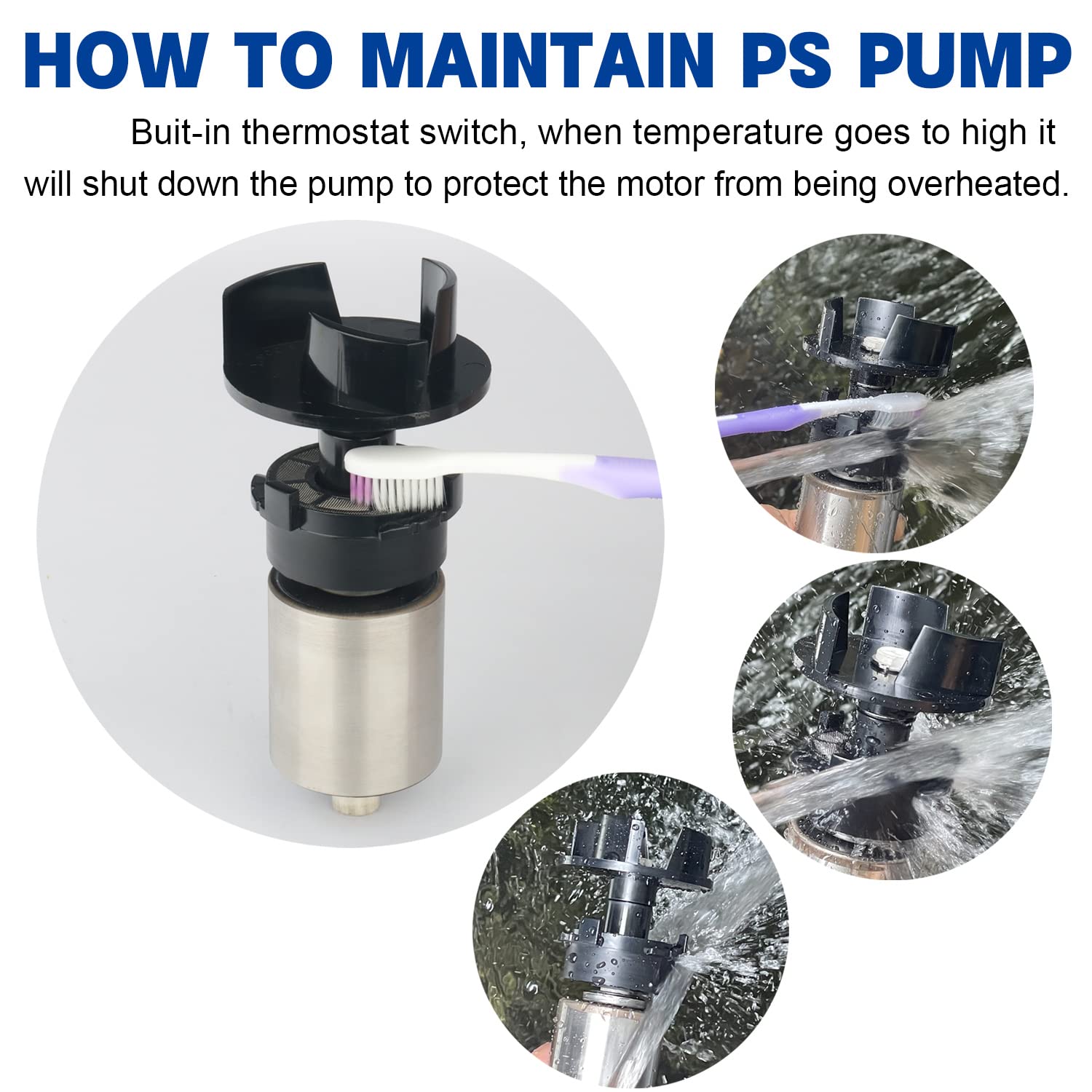 WaterRebirth Submersible Water Pump - 12000GPH, UL Listed, Black, 850W, Ideal for Ponds, Fountains, and Aquariums