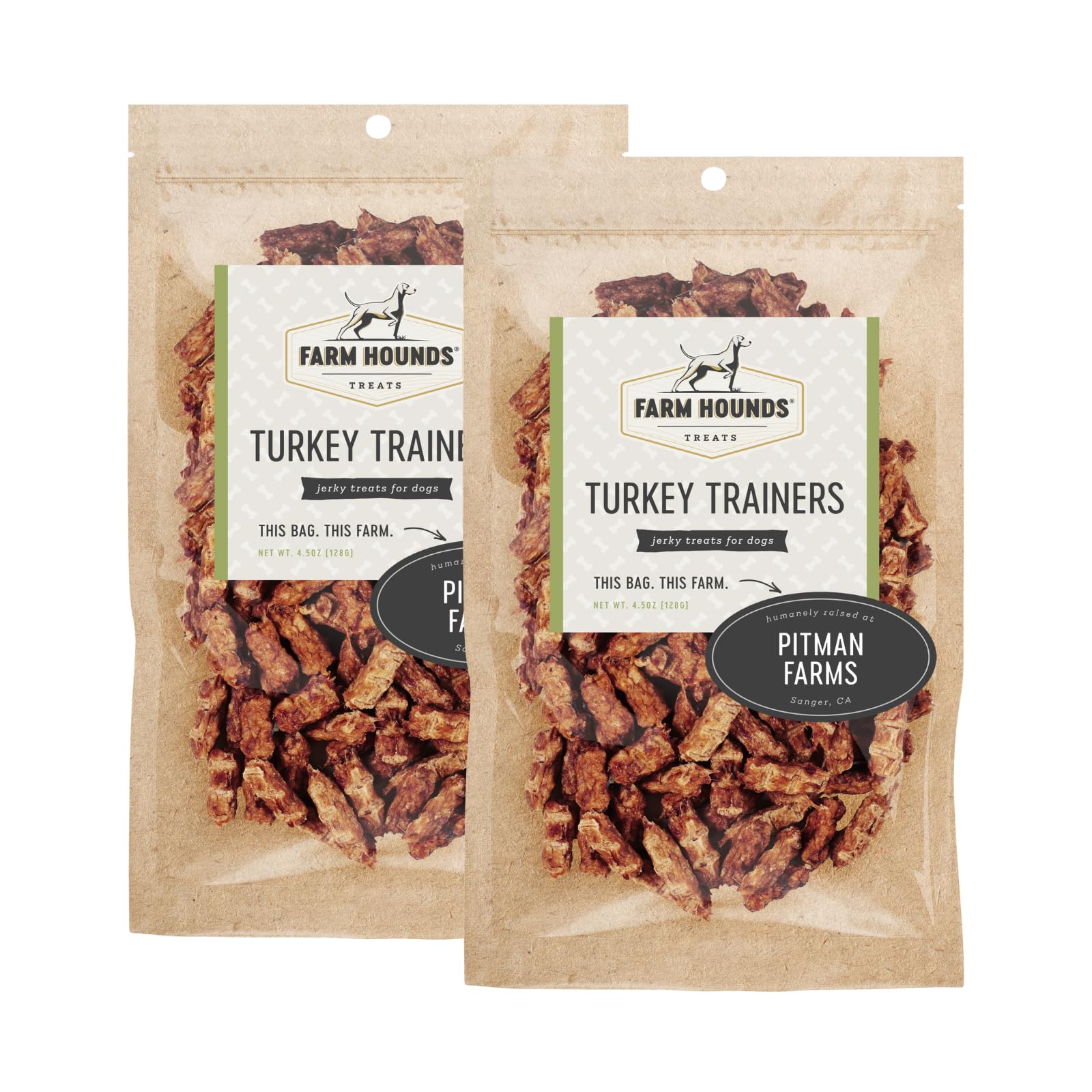 Farm Hounds - Turkey Trainers - Premium Natural Jerky for Dogs - 100% Humanely Raised Turkey - Easy-Break - Great for Training &