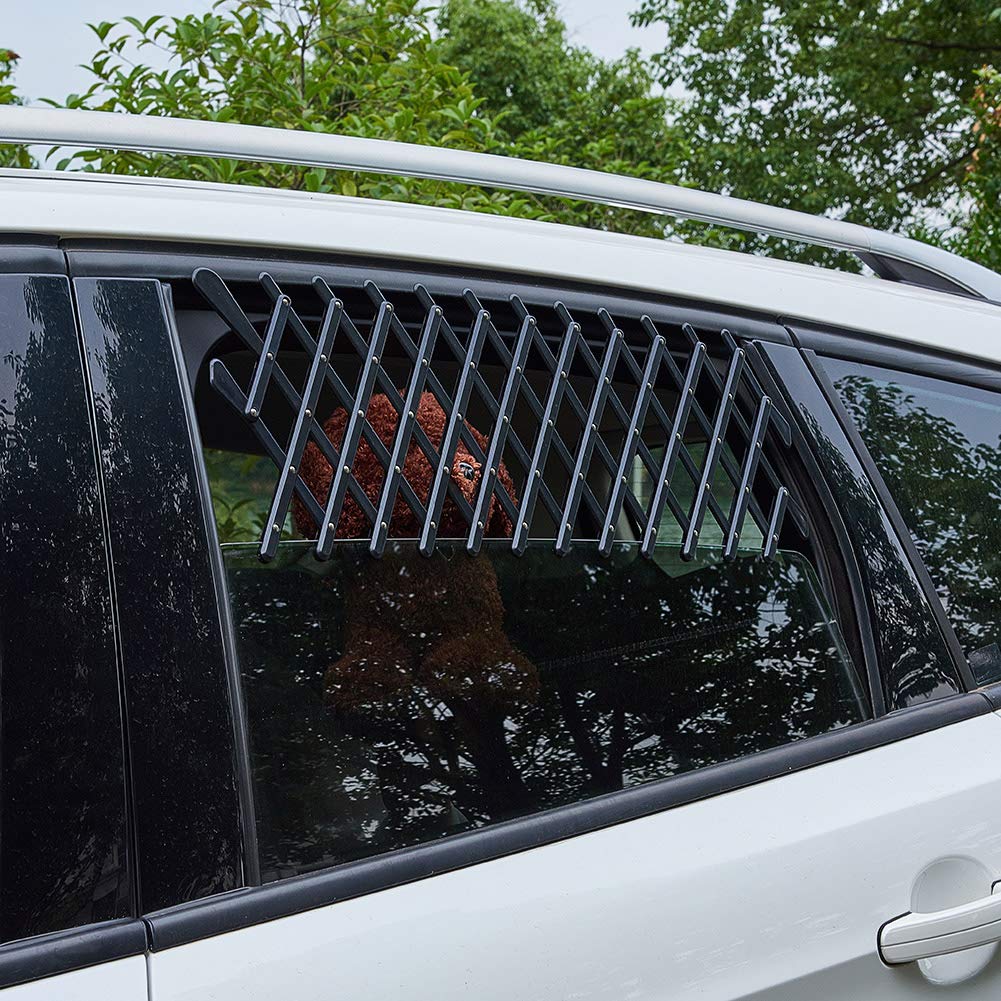 Blueshyhall Car Window Pet Gate Fence 2Pcs, Dog Puppy Universal Ventilation Grill Mesh Vent Guard, Safety Window Protection Mesh