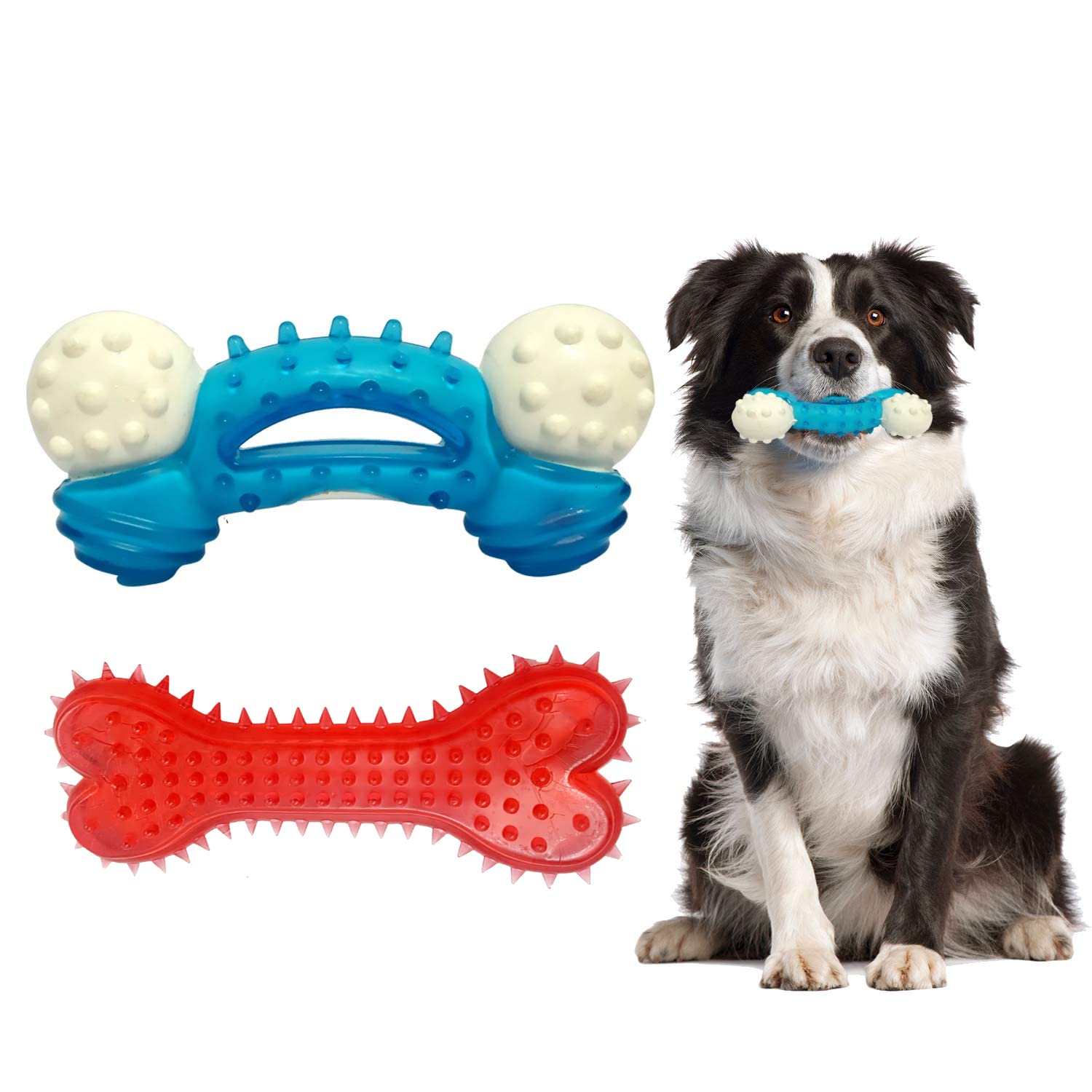 Jainsons Pet Products Dog Chew Toys  Durable Nylon Bone Toys For Puppies & Small Dogs, Soft Rubber With Spikes For Teething, De