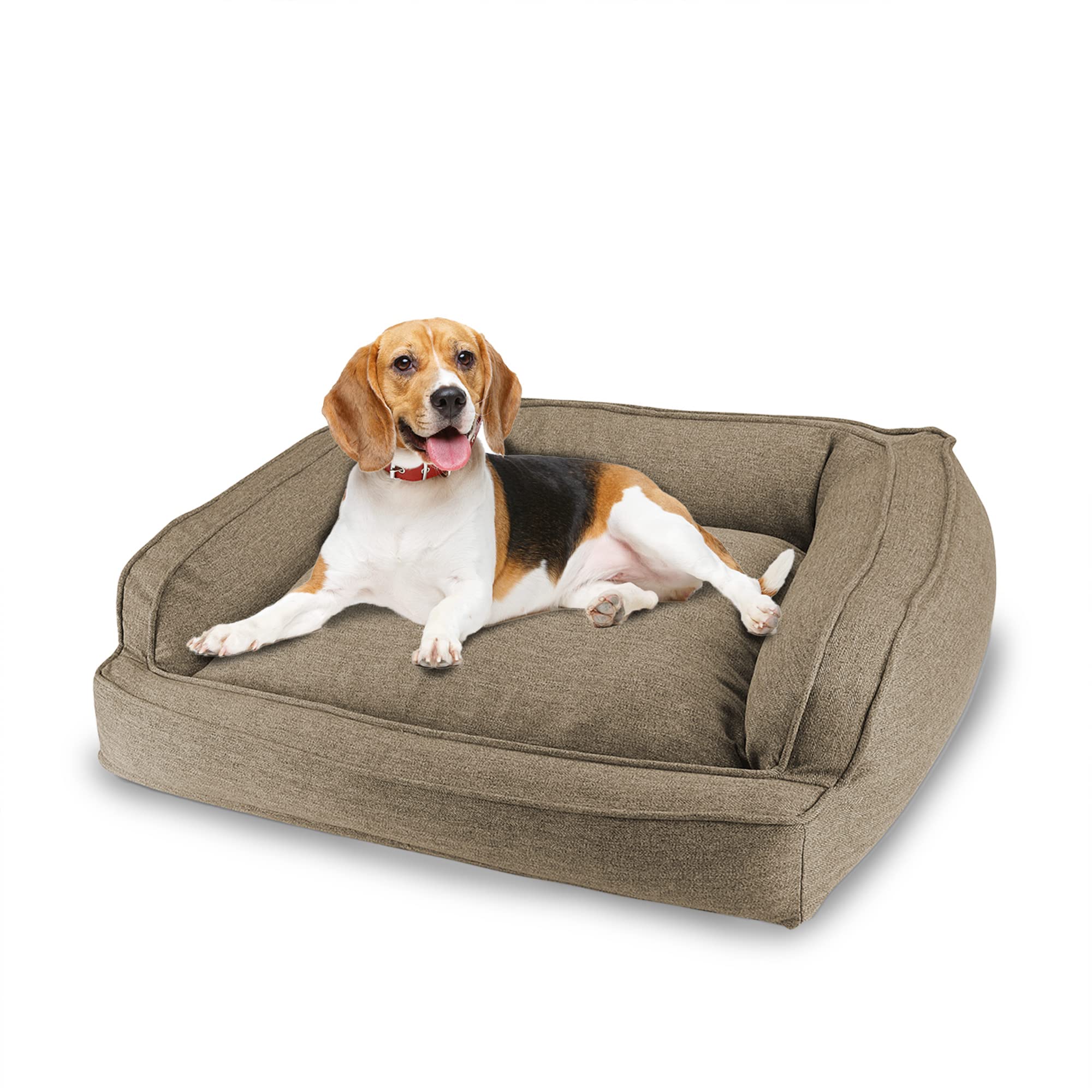 Arlee Sofa Couch Pet Dog Bed - Chew Resistant - Memory Foam - Assembled Usa, Large/Extra Large, Walnut