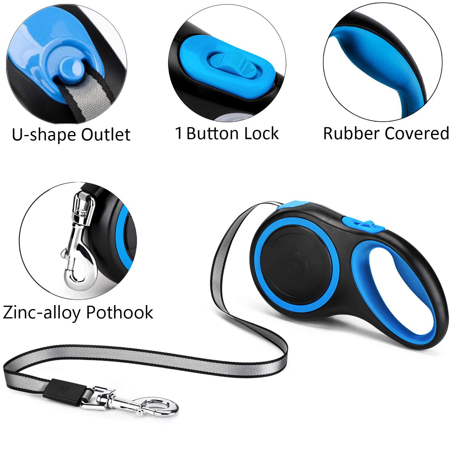 Segarty Retractable Dog Leash 26 Ft, Dog Retractable Leash For Small Medium Larger Dogs Up To 110 Lbs, 1 Button Break & Lock, 36