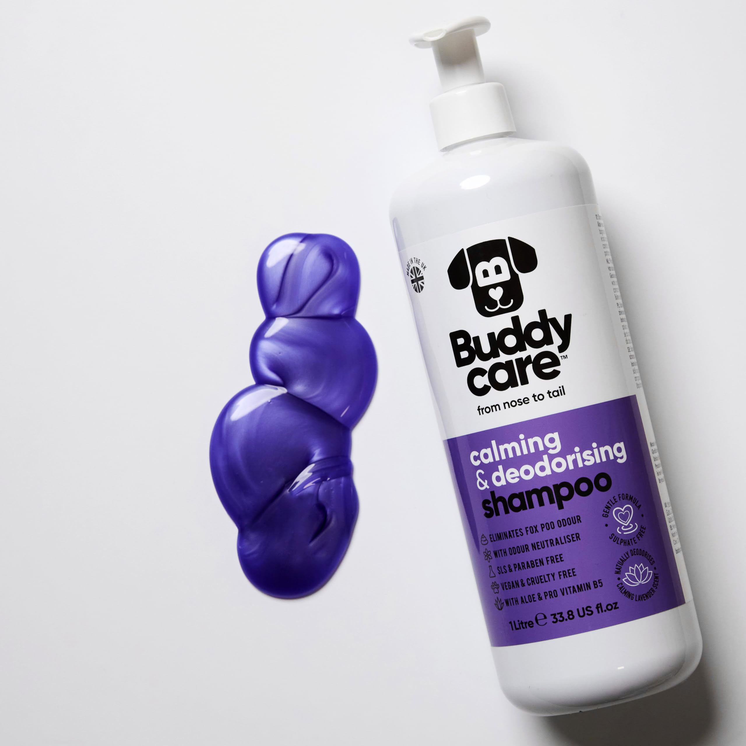 Buddycare Calming & Deodorising Dog Shampoo with Aloe Vera, Lavender Scent, 33.8oz, Model B66532