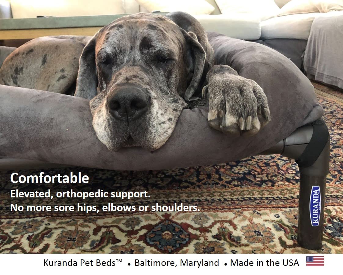 Kuranda Chewproof Dog Bed - Walnut PVC - 25'' x 18'' - Cordura Nylon - Smoke