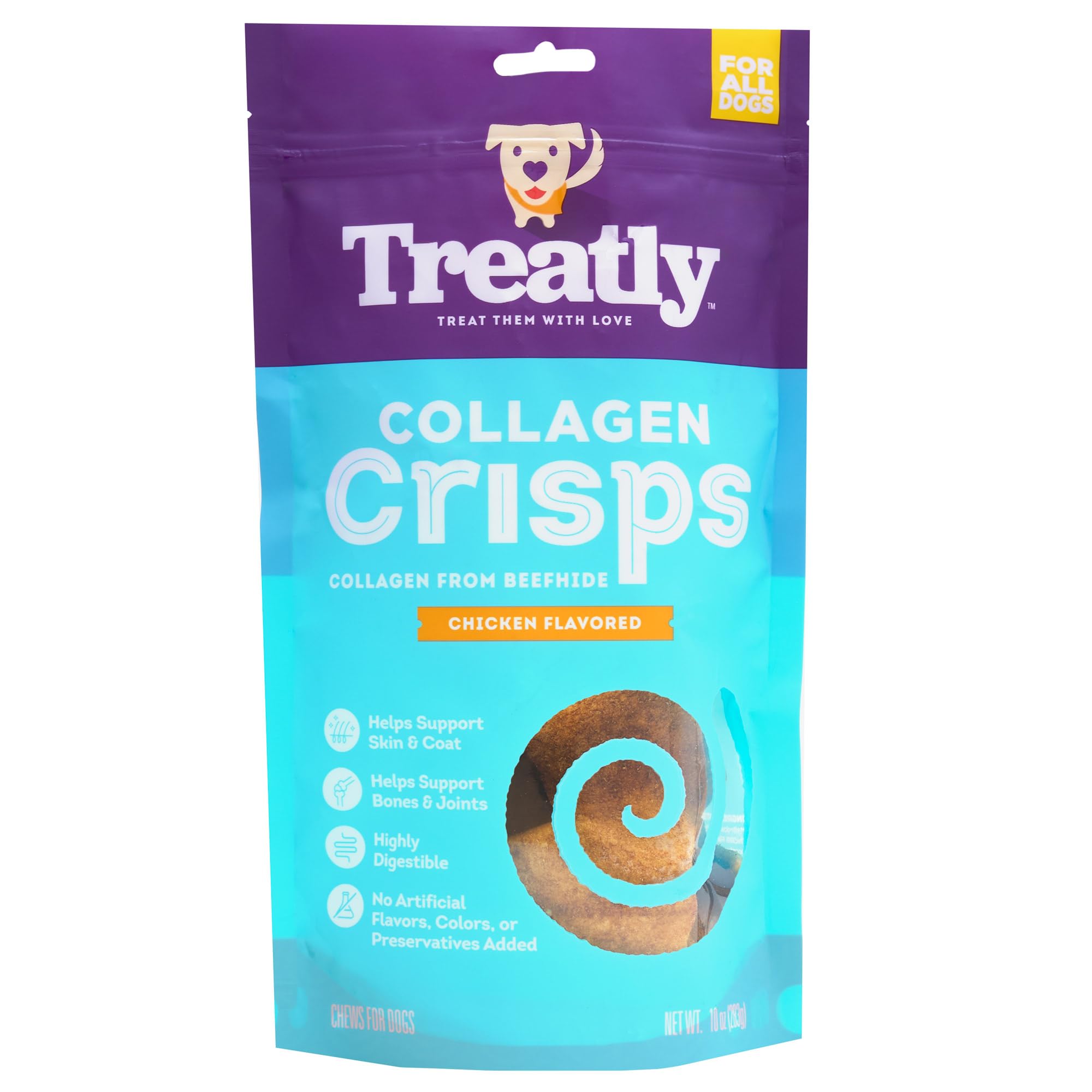 Treatly Collagen Crisps Assorted Chicken Flavor, 10oz/1 Pack