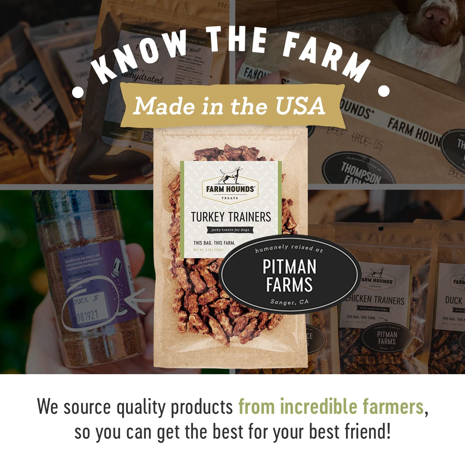 Farm Hounds - Turkey Trainers - Premium Natural Jerky for Dogs - 100% Humanely Raised Turkey - Easy-Break - Great for Training &