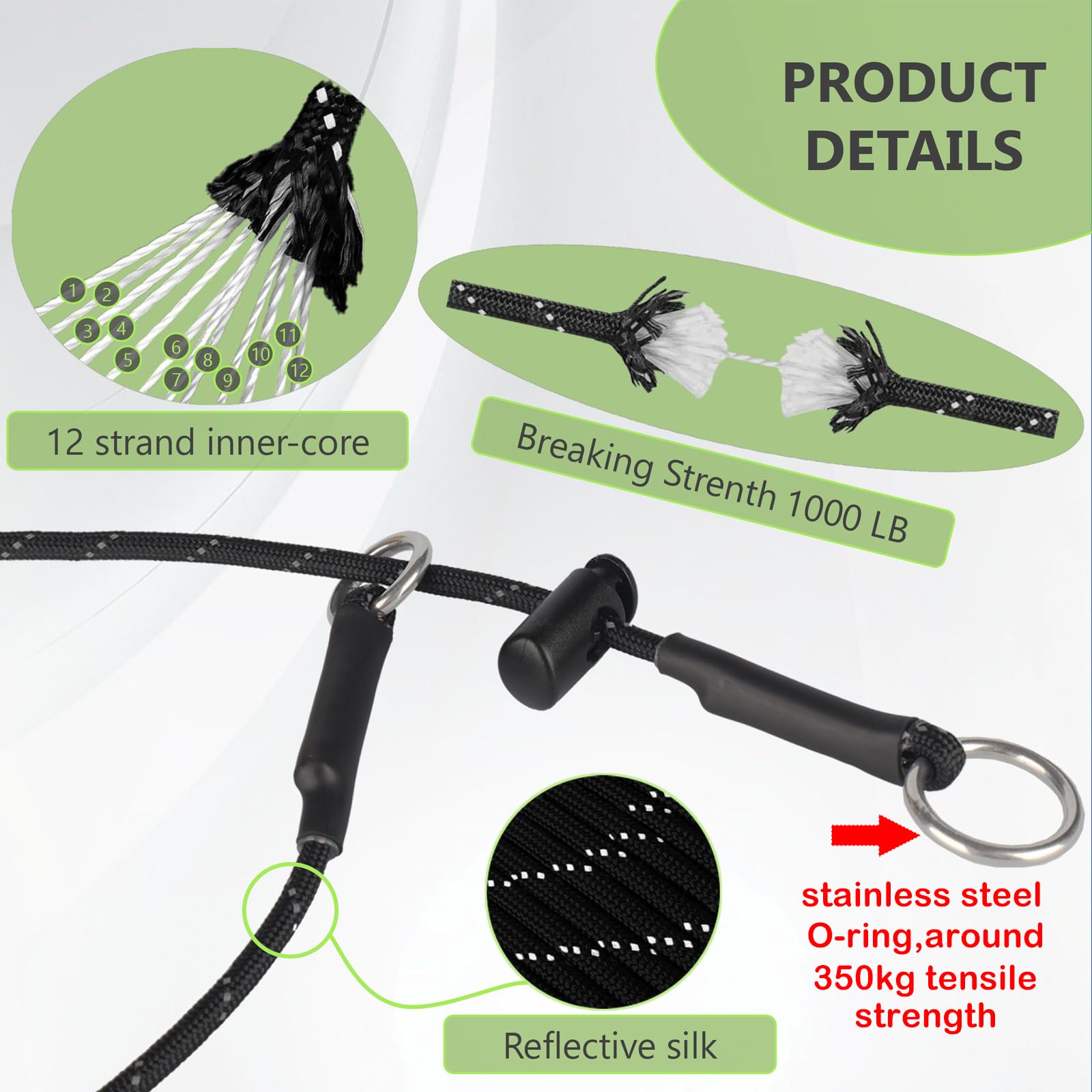 No Pull Dog Collar Slip Collars - 4.2Mm 1000Lb Paracord 26'' Thin Reflective Martingale Collar With Adjustable Stopper & Sturdy