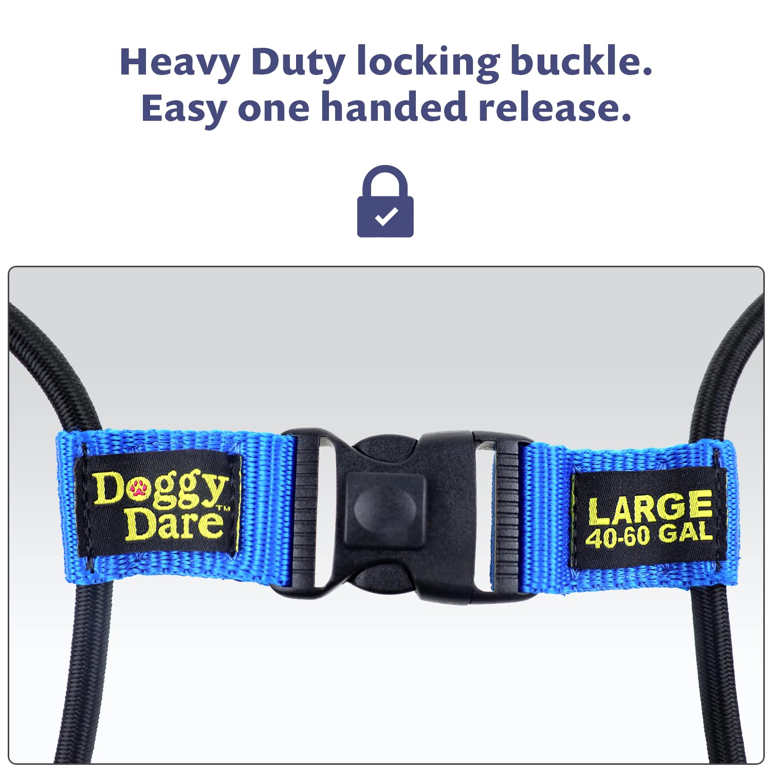 Doggy Dare Trash Can Lock - Large Bungee Cord Design for 45 Gallon Cans - Ideal for Dogs & Raccoons - Easy Install
