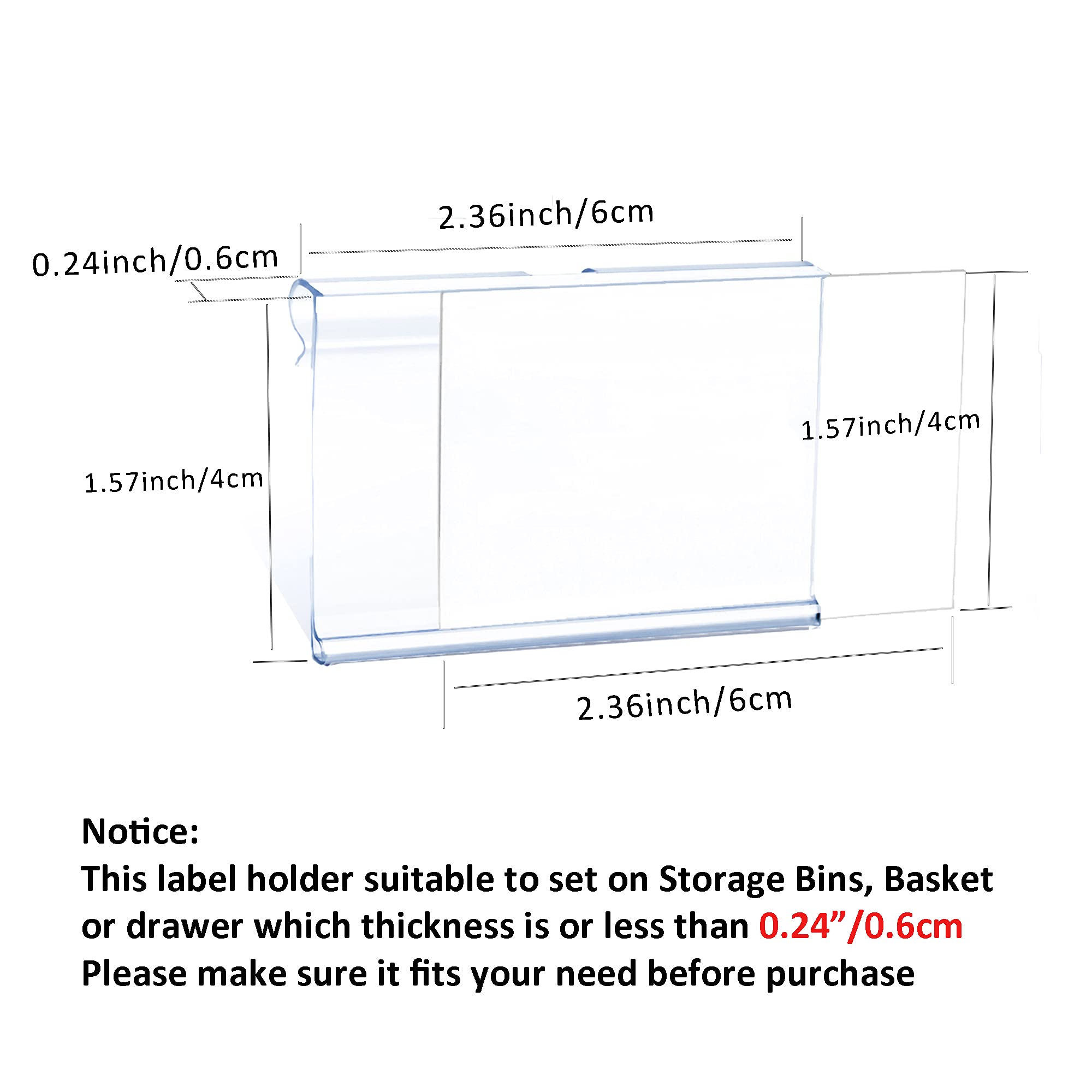 50Pcs Labels For Storage Bins Plastic Label Clip, Basket Labels Clip On Wire Shelf Price Label Holder Merchandise Sign Display H