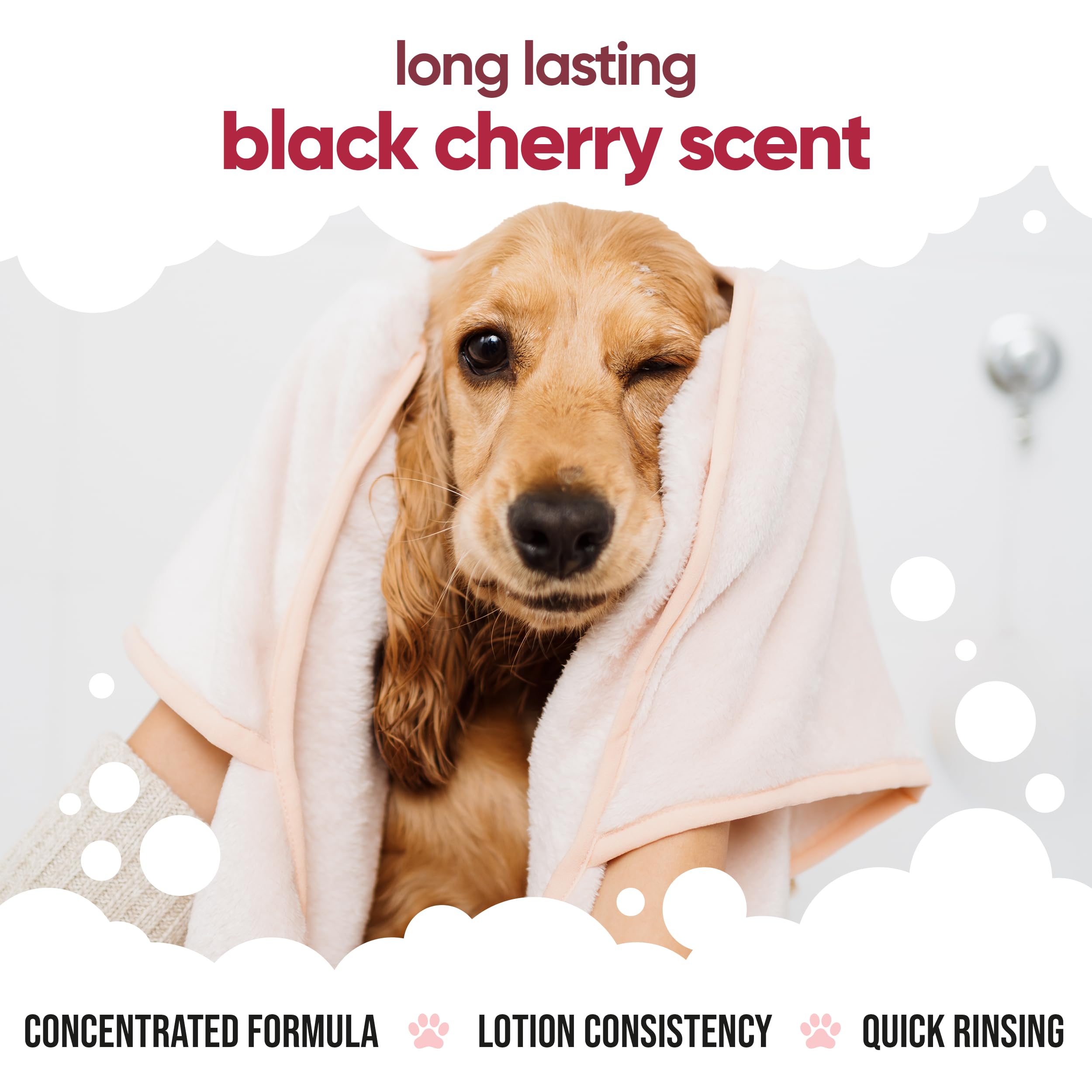 Buddycare Black Cherry Dog Conditioner (169.07oz) Made with Aloe Vera, Argan Oil & Pro Vitamin B5 | Detangle Matted Coats & Reli