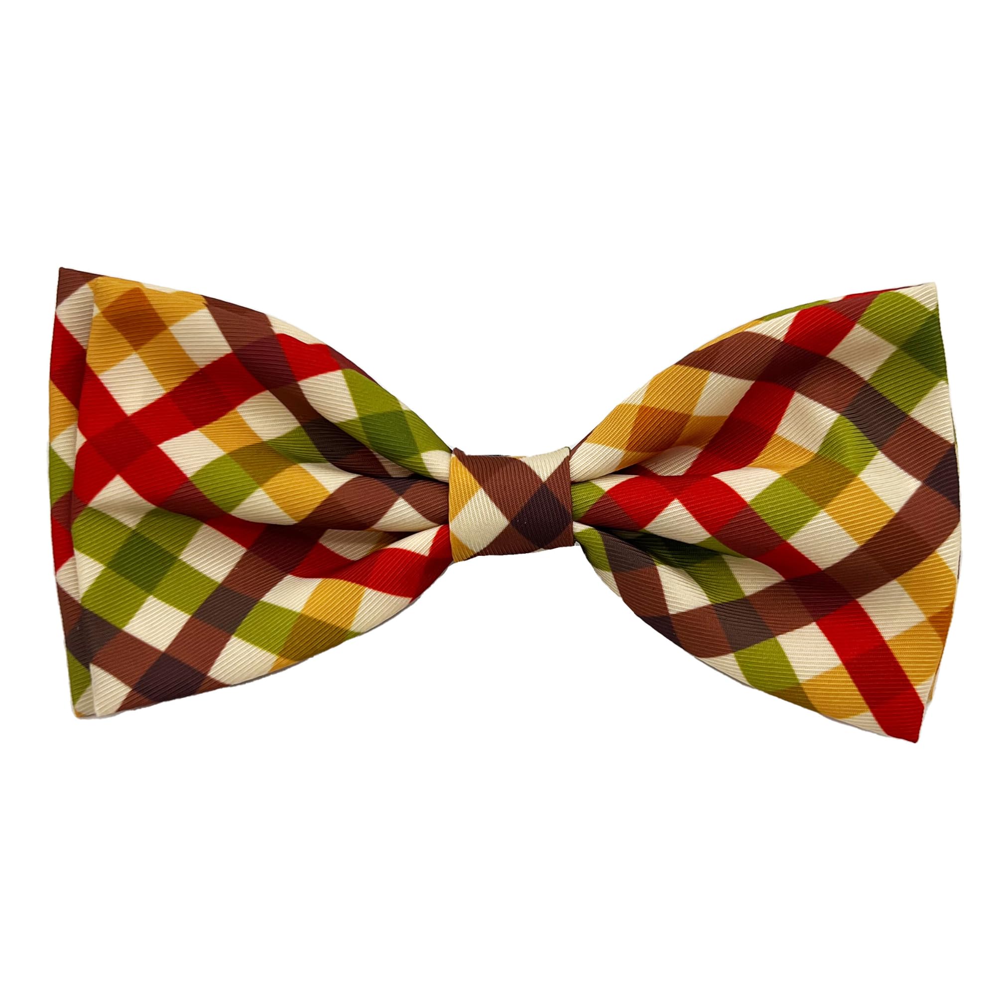 Huxley & Kent Bow Tie For Pets | Harvest Check (Extra-Large) | Fall Bow Tie Collar Attachment | Fun Bow Ties For Dogs & Cats | C