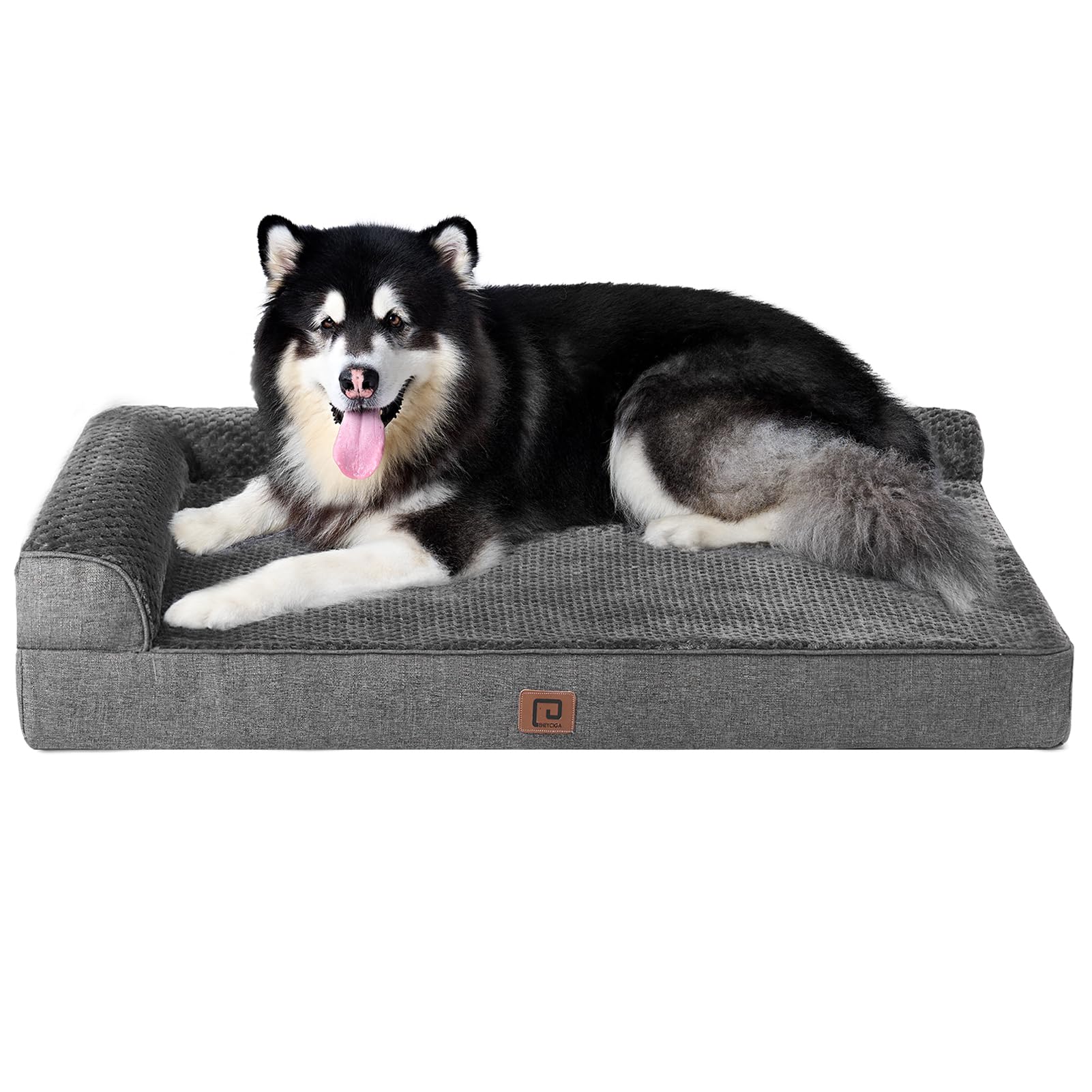 Eheyciga Memory Foam Orthopedic Xxl Dog Bed, Washable Dog Bed With Waterproof Lining Removable Cover, Extra Large Giant Dog Bed Sofa With Nonskid Bottom Pet Couch Bed, 48X36 Inches, Dark Grey