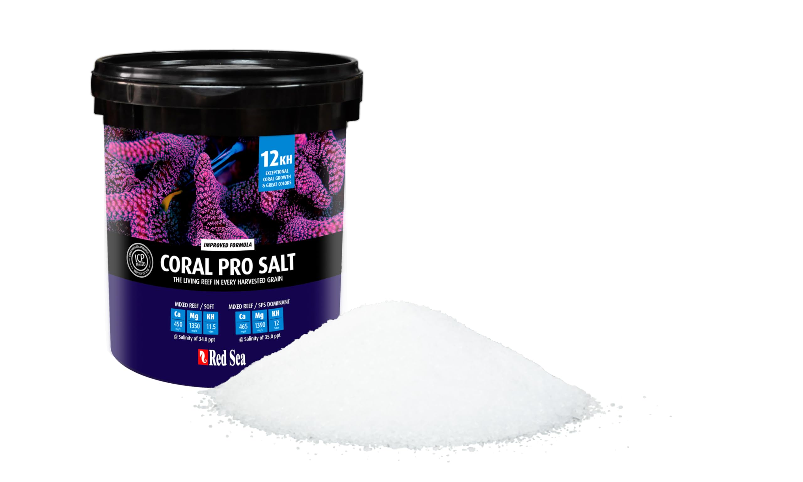 Red Sea Coral Pro Reef Salt Mix Small Bucket | Makes 55 Gallons Complete Marine Saltwater Aquarium Advanced Formula Optimal Cora