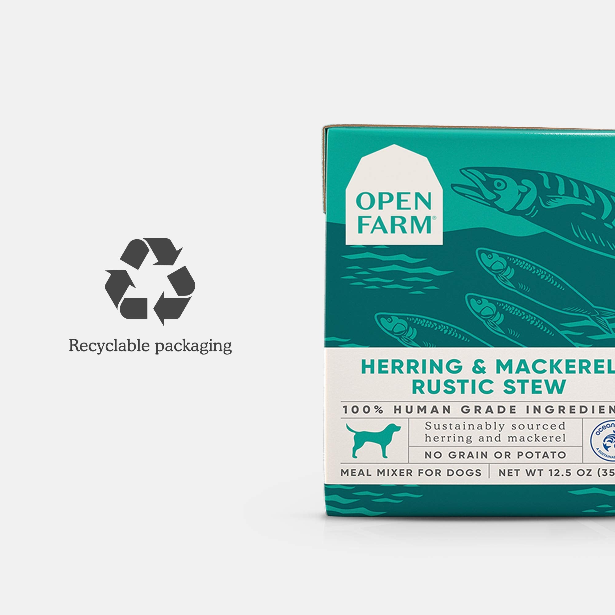 Open Farm Herring & Mackerel Rustic Stew Wet Dog Food, Grain-Free Meal or Food Topper with Responsibly Sourced Meat and Superfoo
