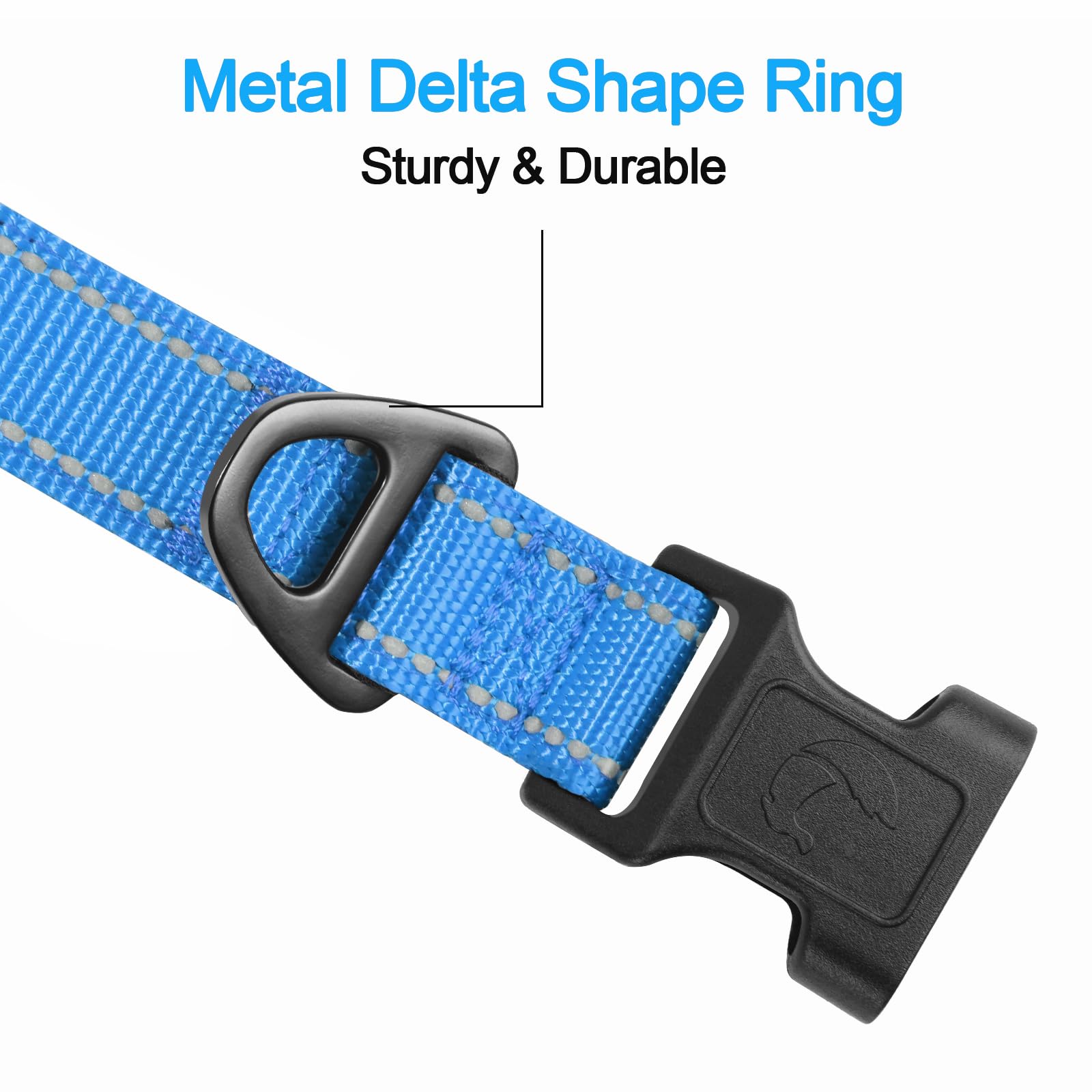 Joytale Reflective Dog Collar,Soft Neoprene Padded Breathable Nylon Pet Collar Adjustable For Extra Large Dogsskyblue,,Xl