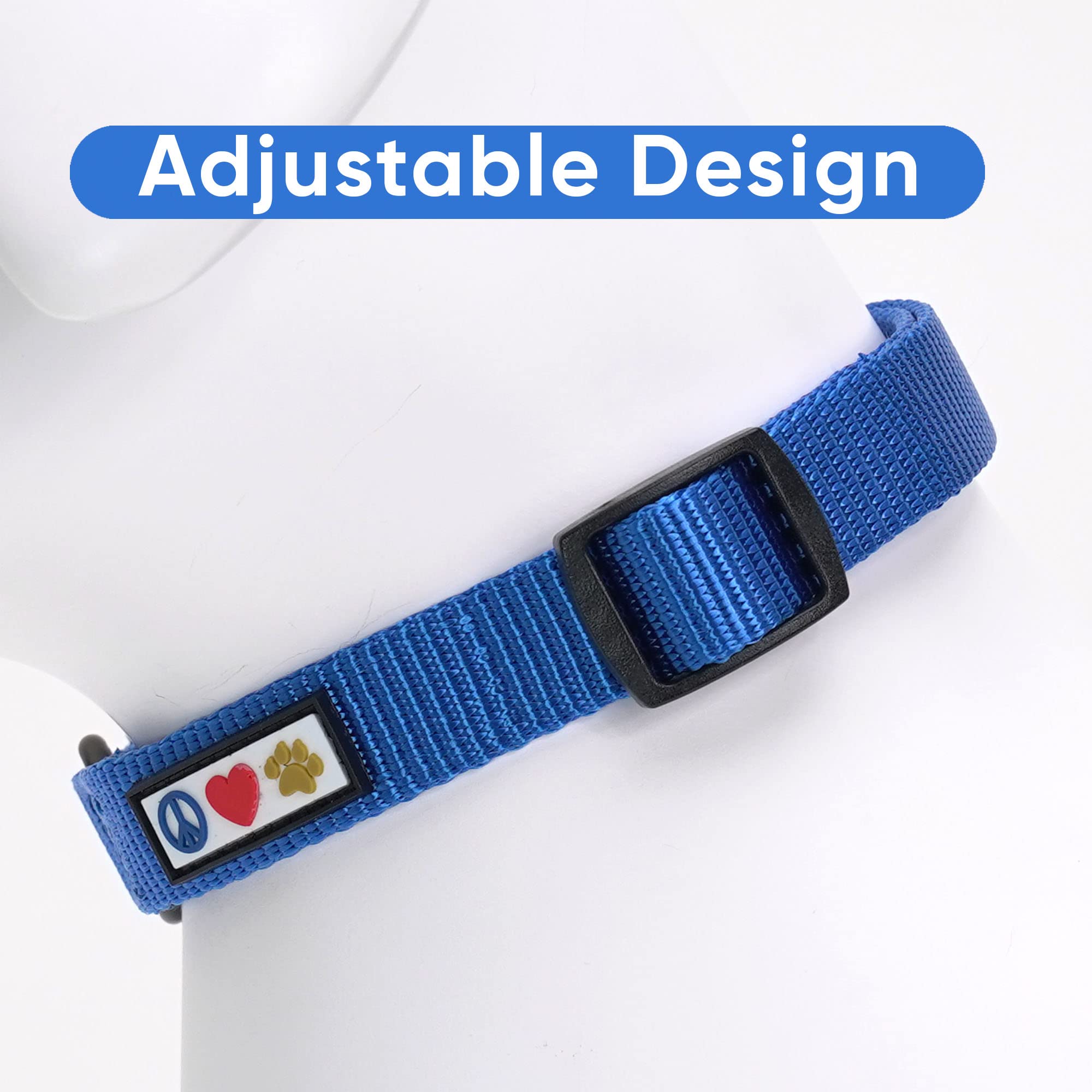 Pawtitas Dog Collar For Large Dogs Adjustable Dog Collar Heavy Duty Waterproof Collars For Dogs With Quick-Release Buckle - Blue