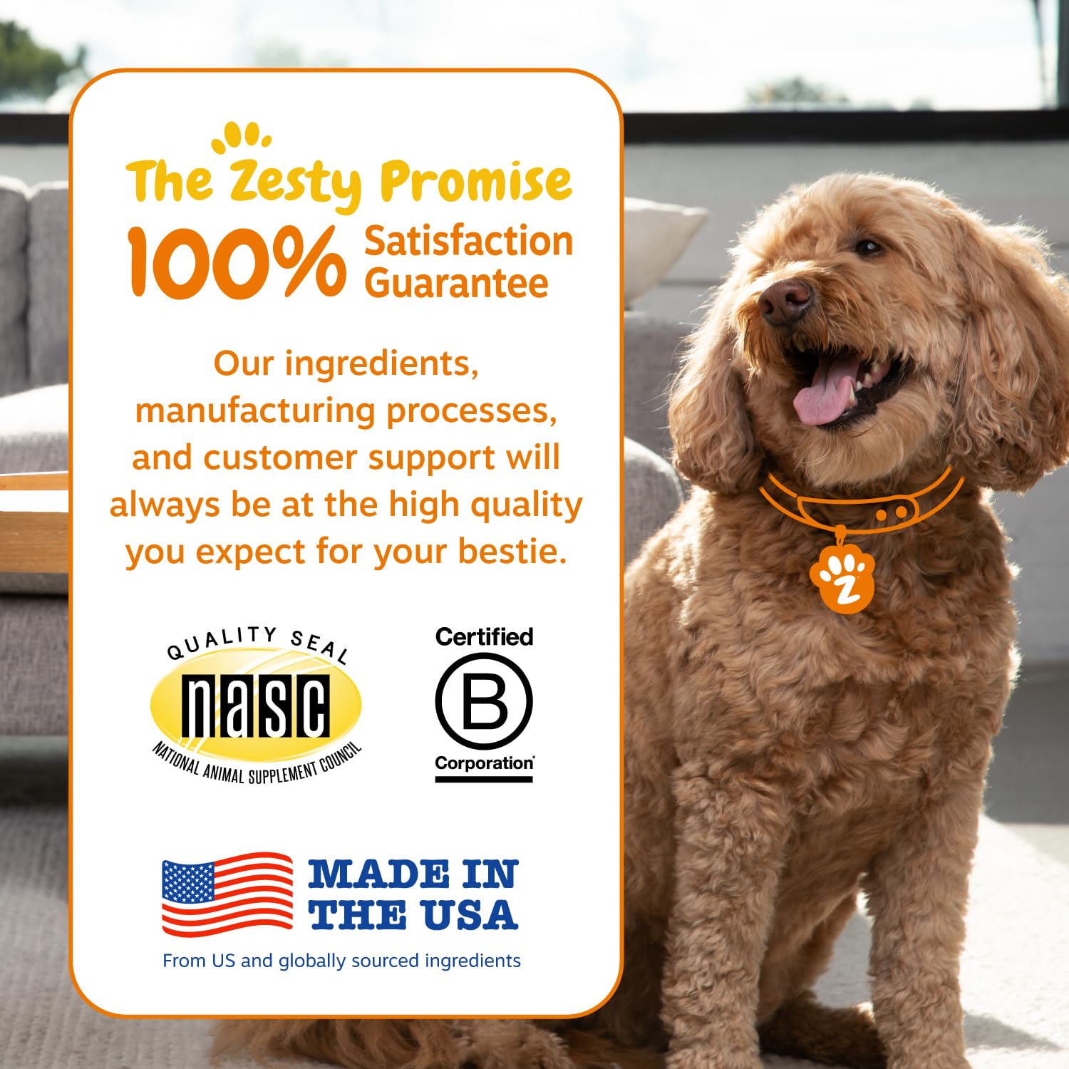 Zesty Paws Probiotics for Dogs, Digestive Enzymes Gut Flora, Digestive Health, Diarrhea & Bowel Support, DE111, Dog Probiotics S
