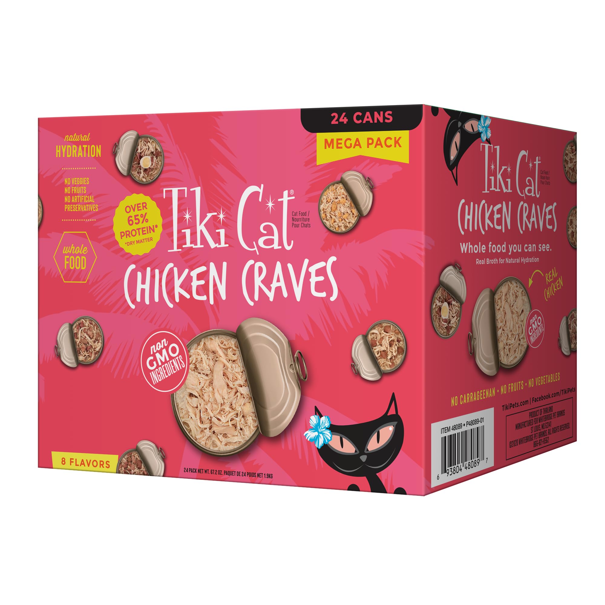 Tiki Cat Wet Cat Food Mega Pack, Chicken Craves Variety Pack, 2.8 oz. Cans (24 Count)