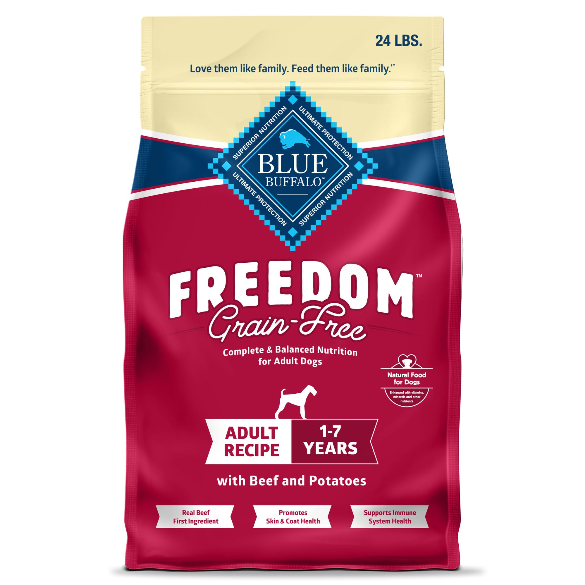 Blue Buffalo Freedom Grain-Free Dry Dog Food, Complete & Balanced Nutrition for Adult Dogs, Made in the USA With Natural Ingredi